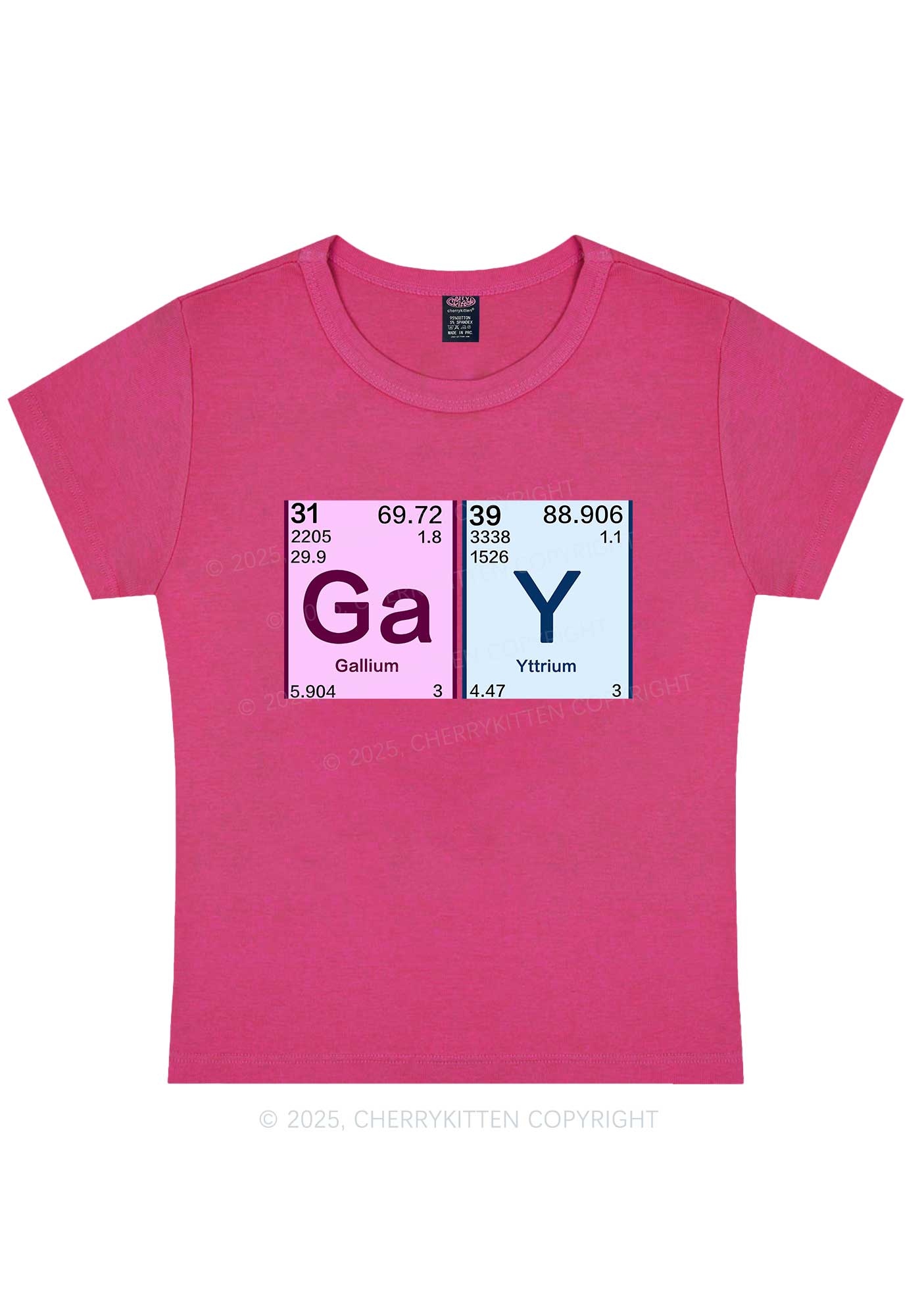 Gay Periodic Table Elements Pride Y2K Baby Tee Cherrykitten - Image 5