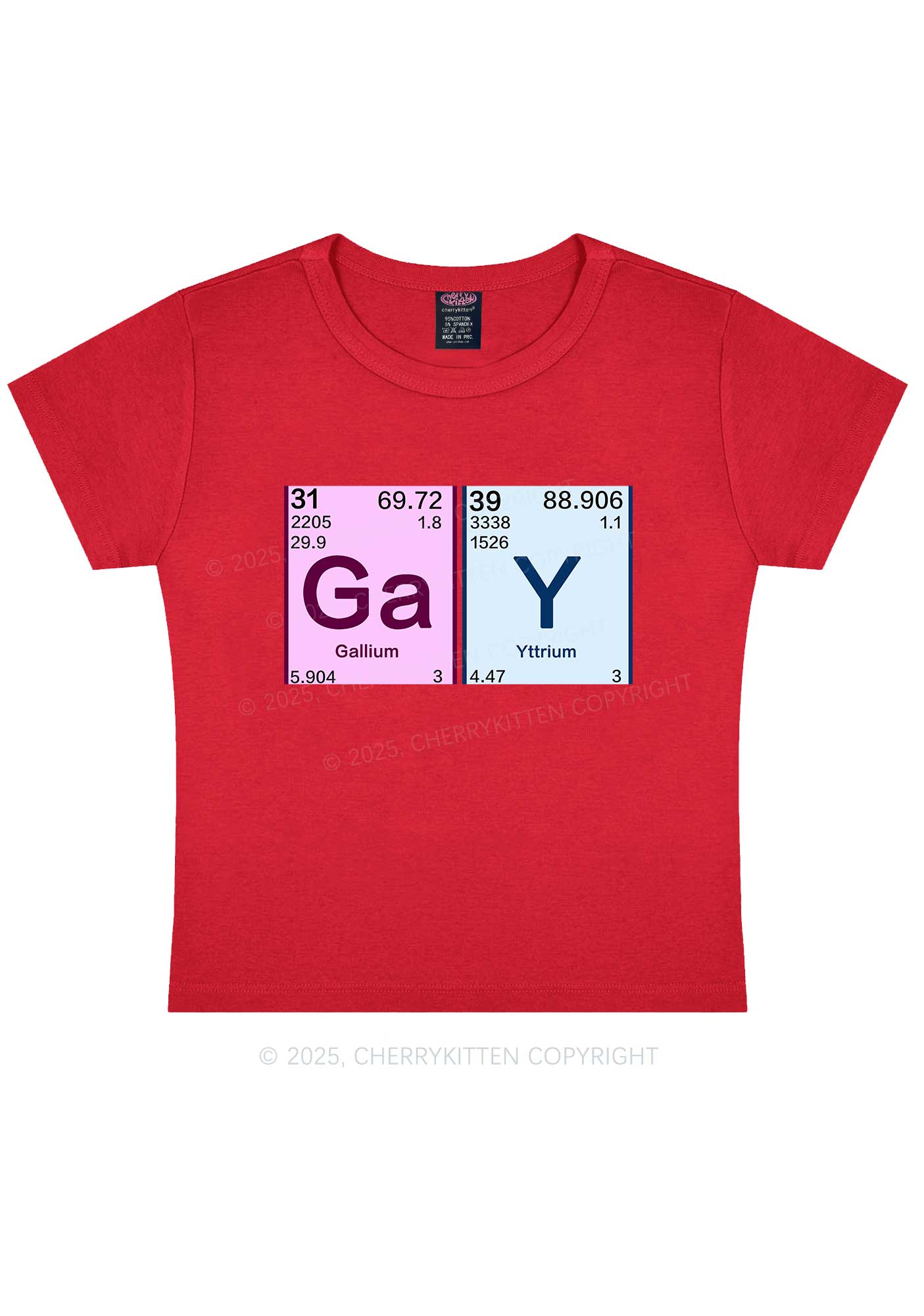 Gay Periodic Table Elements Pride Y2K Baby Tee Cherrykitten - Image 6