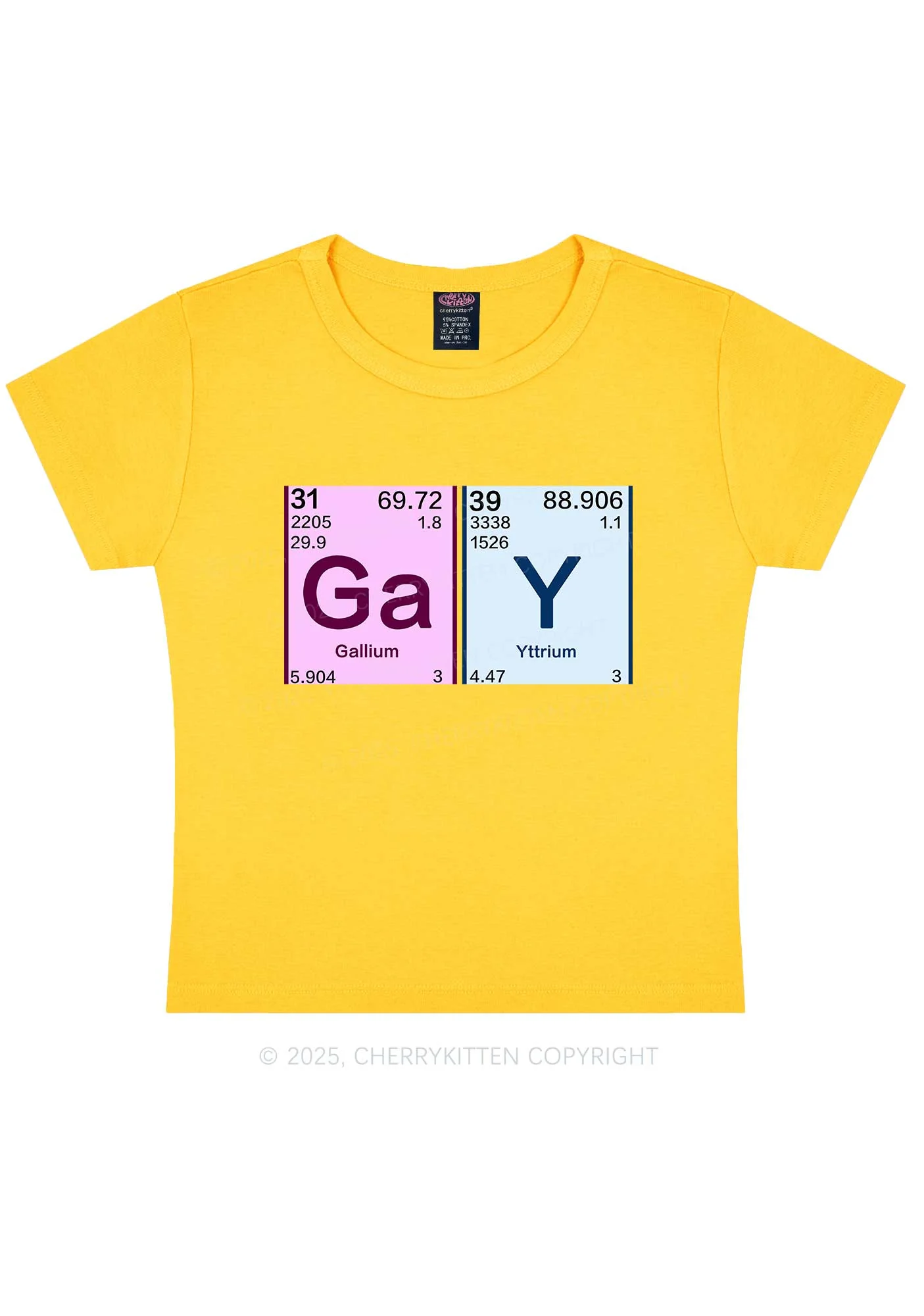 Gay Periodic Table Elements Pride Y2K Baby Tee Cherrykitten - Image 7