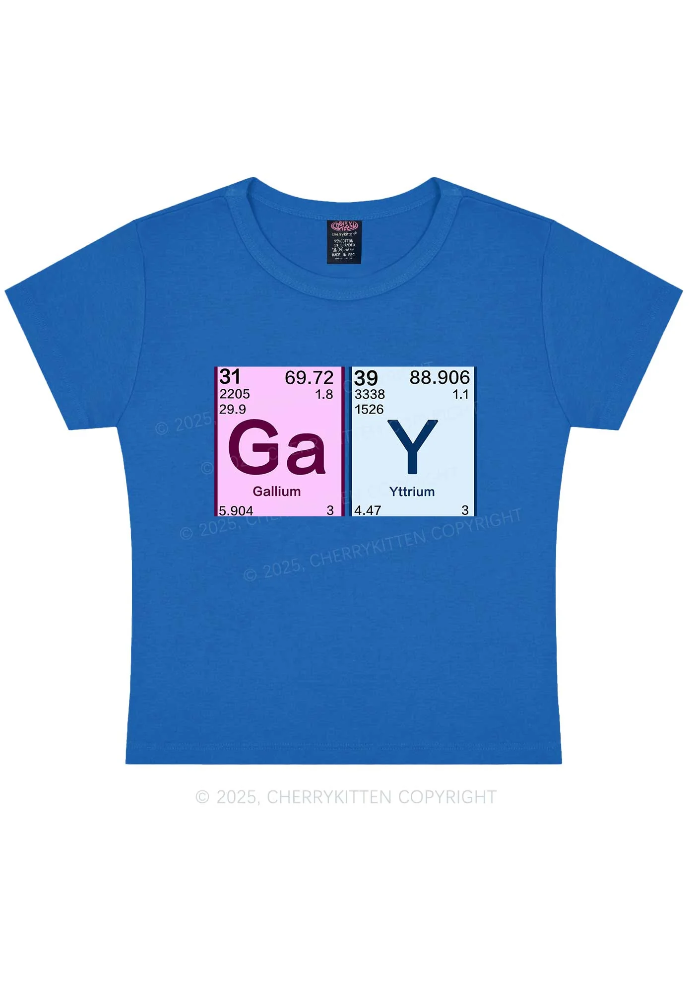 Gay Periodic Table Elements Pride Y2K Baby Tee Cherrykitten - Image 8