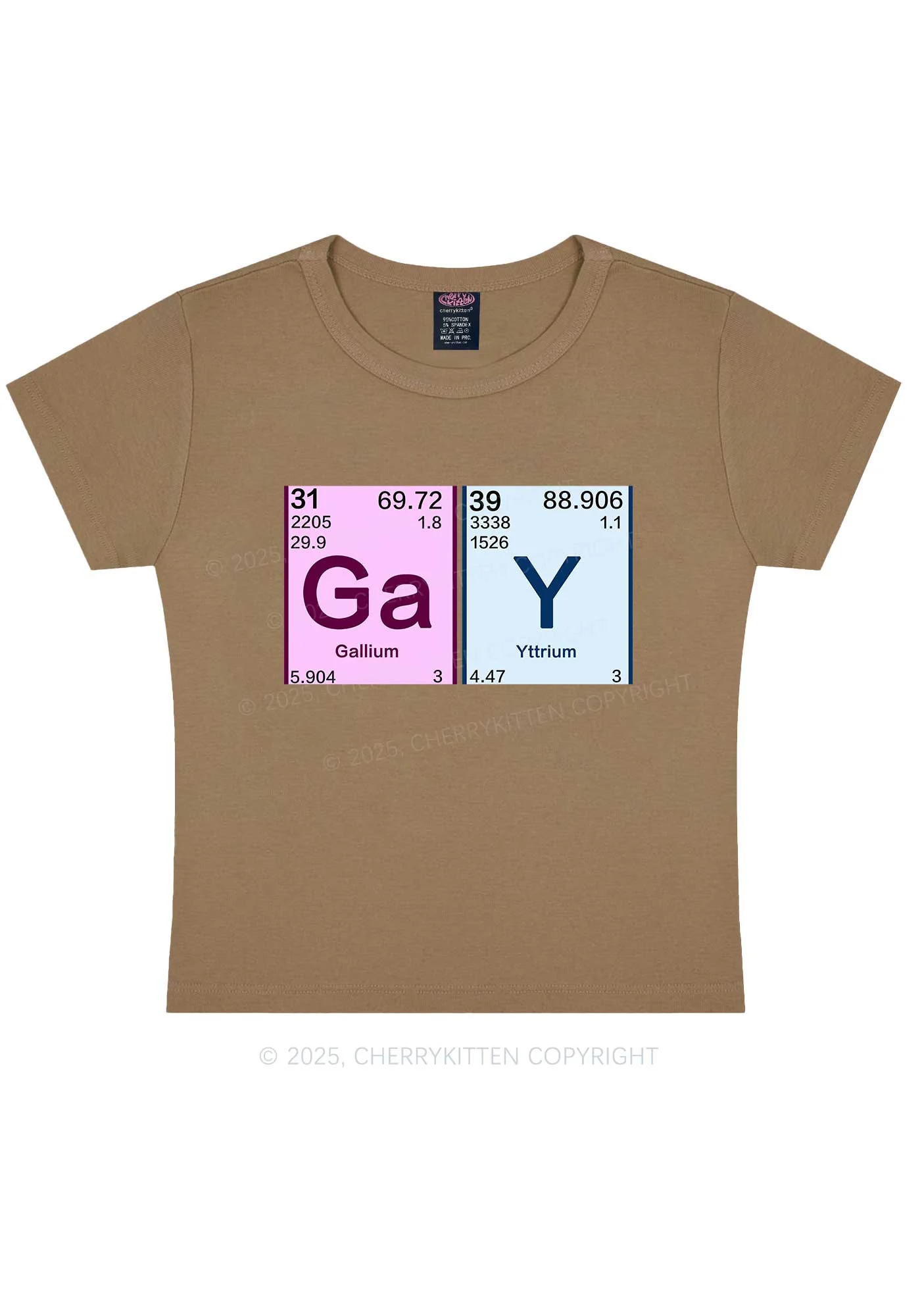 Gay Periodic Table Elements Pride Y2K Baby Tee Cherrykitten - Image 9