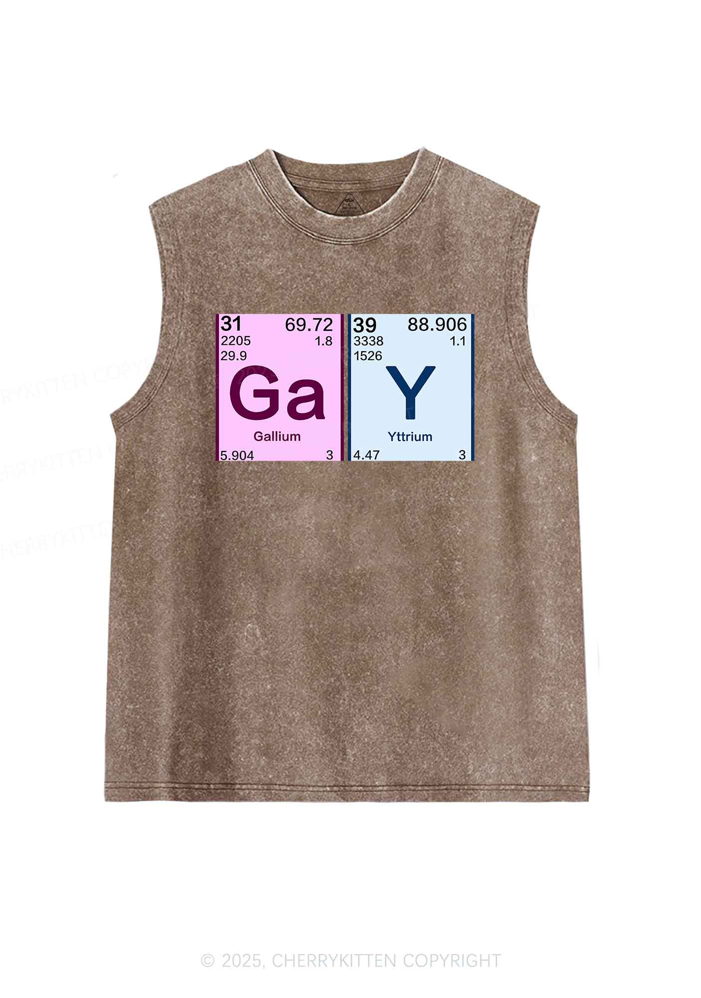 Gay Periodic Table Elements Pride Y2K Washed Muscle Tank Cherrykitten - Image 5