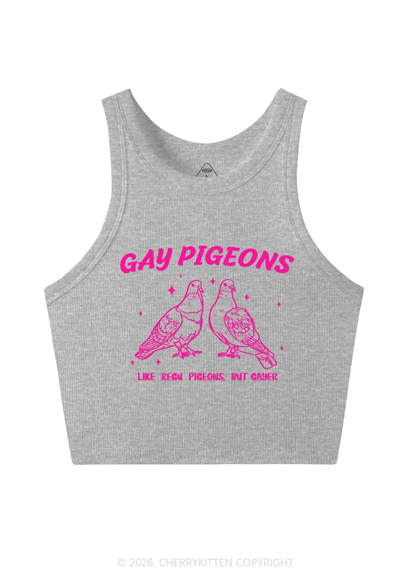 Gay Pigeons Pride Y2K Crop Tank Top Cherrykitten - Image 4