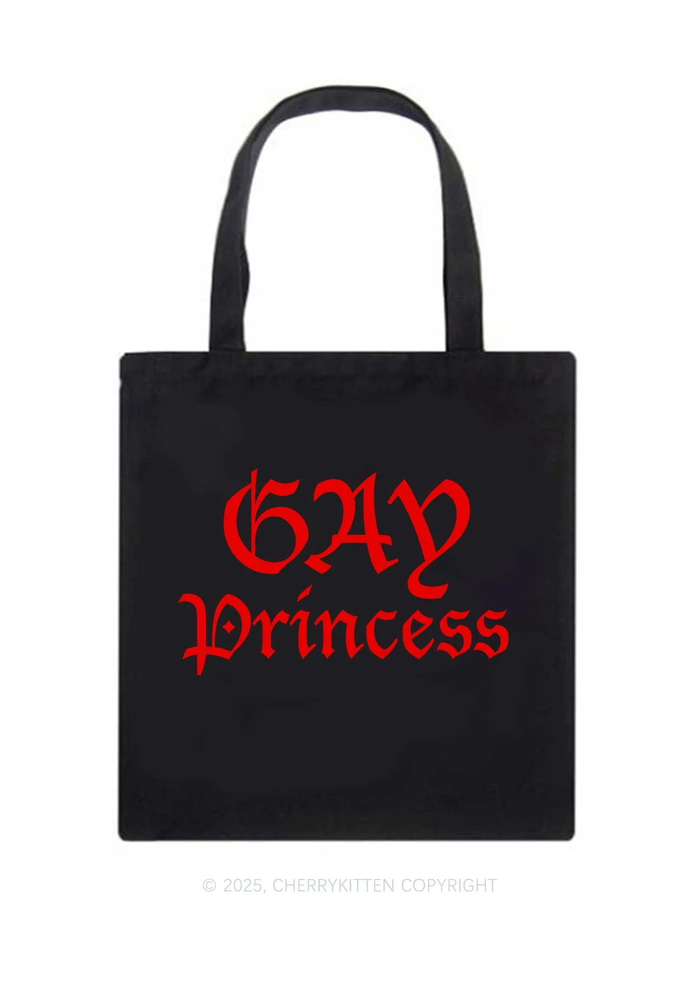 Gay Princess Pride Y2K Canvas Tote Bag Cherrykitten - Image 3
