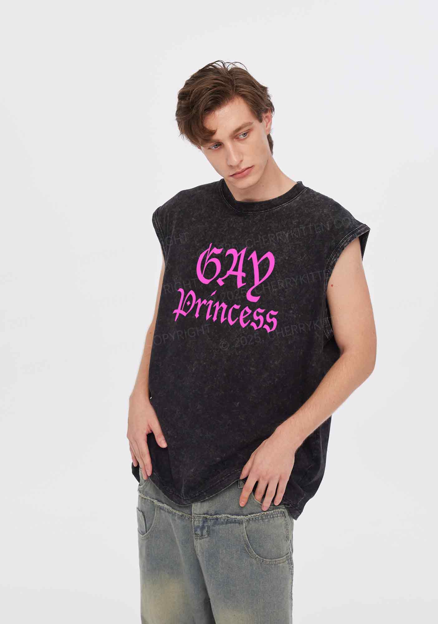 Gay Princess Y2K Washed Tank Cherrykitten - Image 2