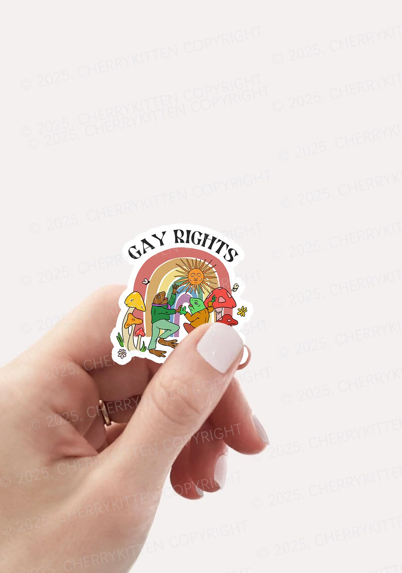 Gay Rights Pride 1Pc Y2K Sticker Cherrykitten - Image 2
