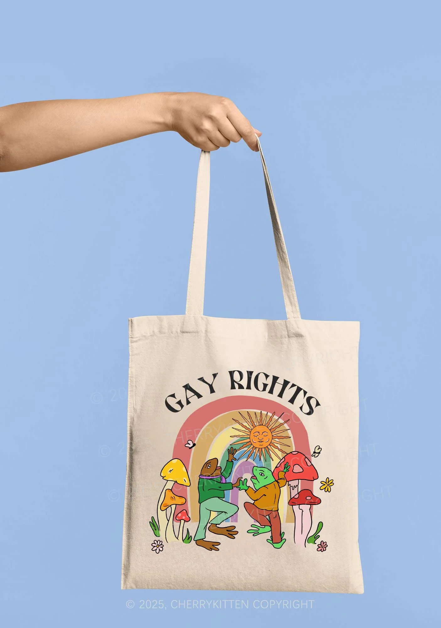 Gay Rights Pride Y2K Canvas Tote Bag Cherrykitten - Image 3