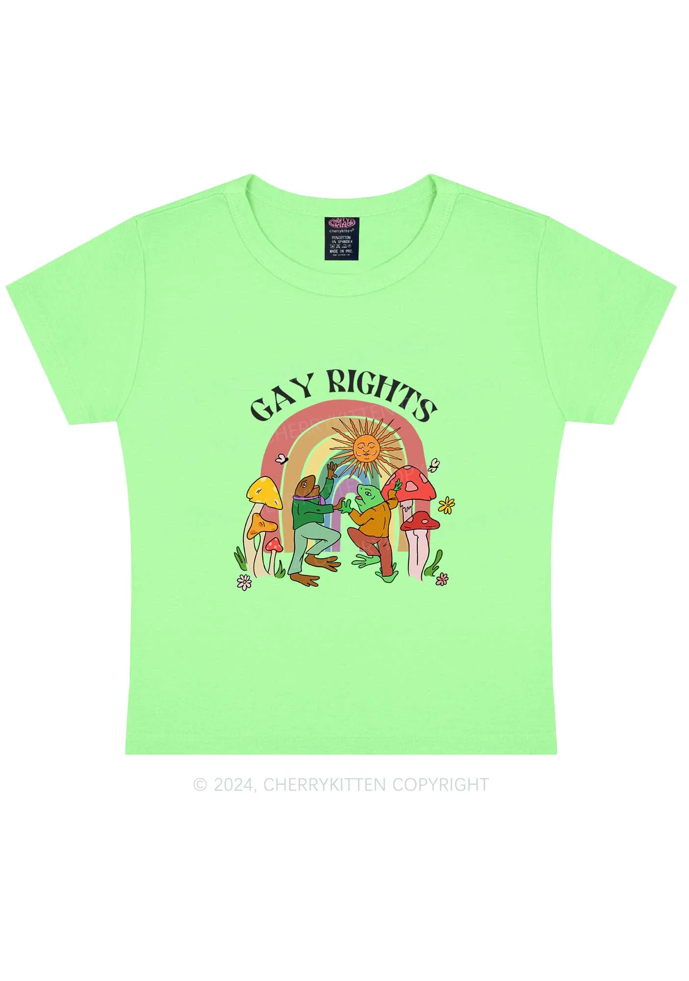 Gay Rights Y2K Baby Tee Cherrykitten - Image 2