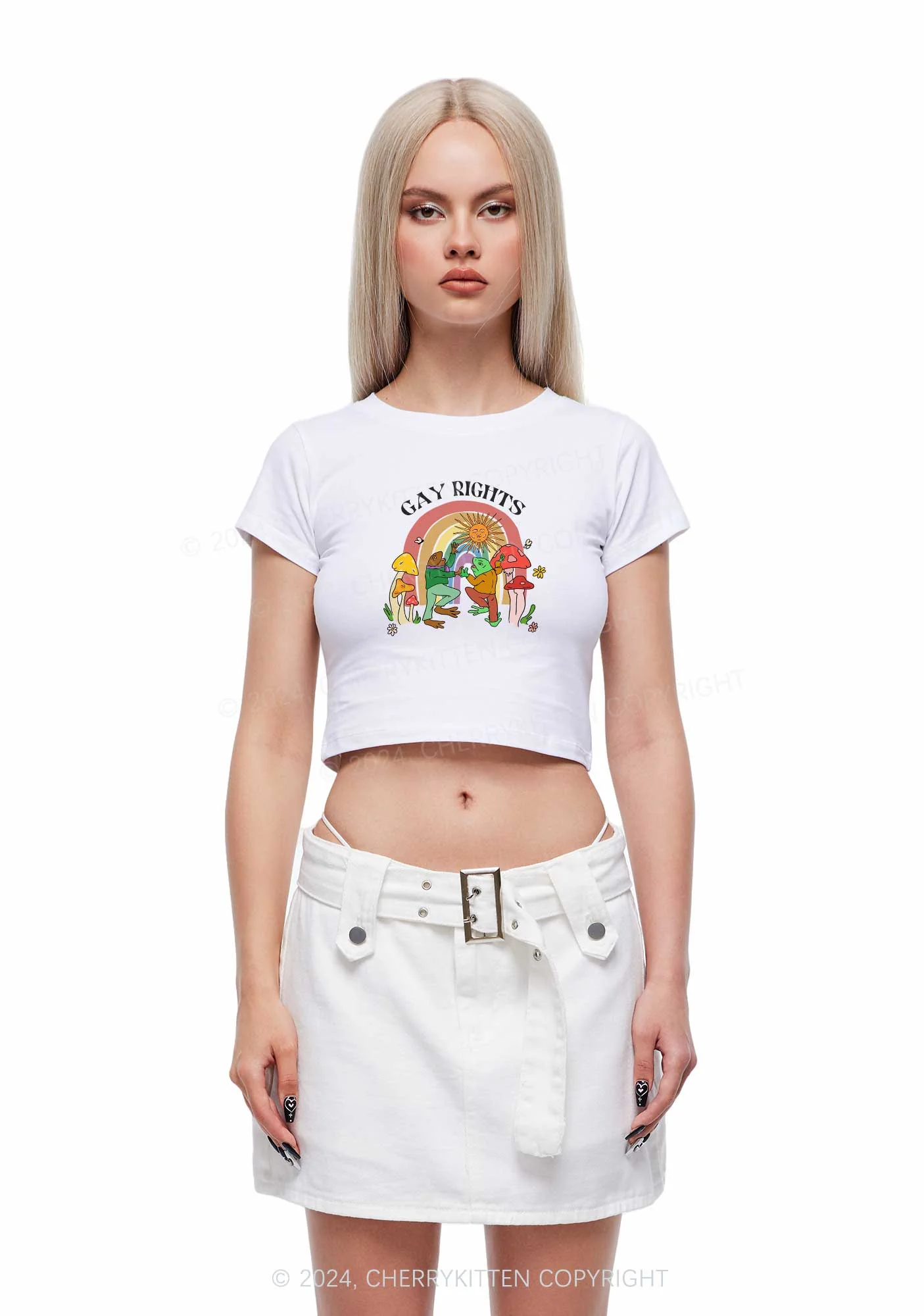 Gay Rights Y2K Baby Tee Cherrykitten - Image 3