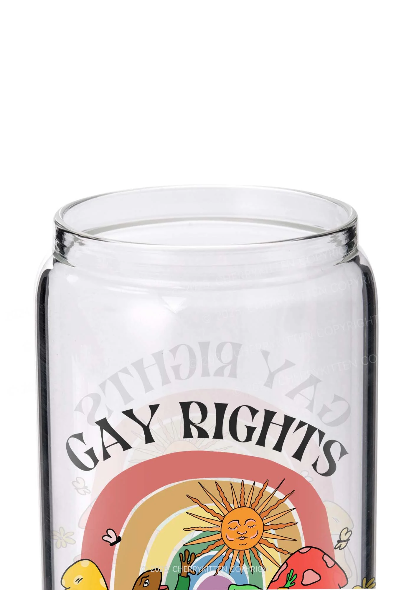 Gay Rights Y2K Printed Glass Cup Cherrykitten - Image 2
