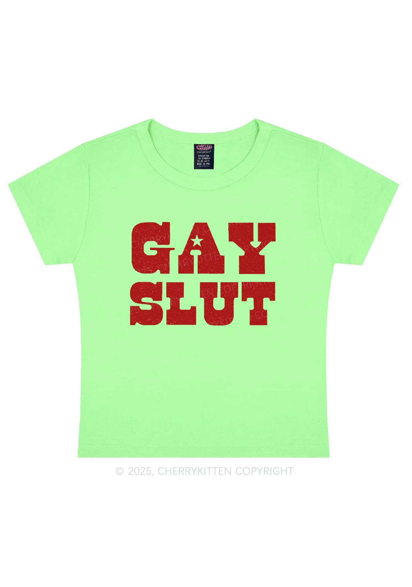 Gay Slxt Pride Y2K Baby Tee Cherrykitten - Image 12