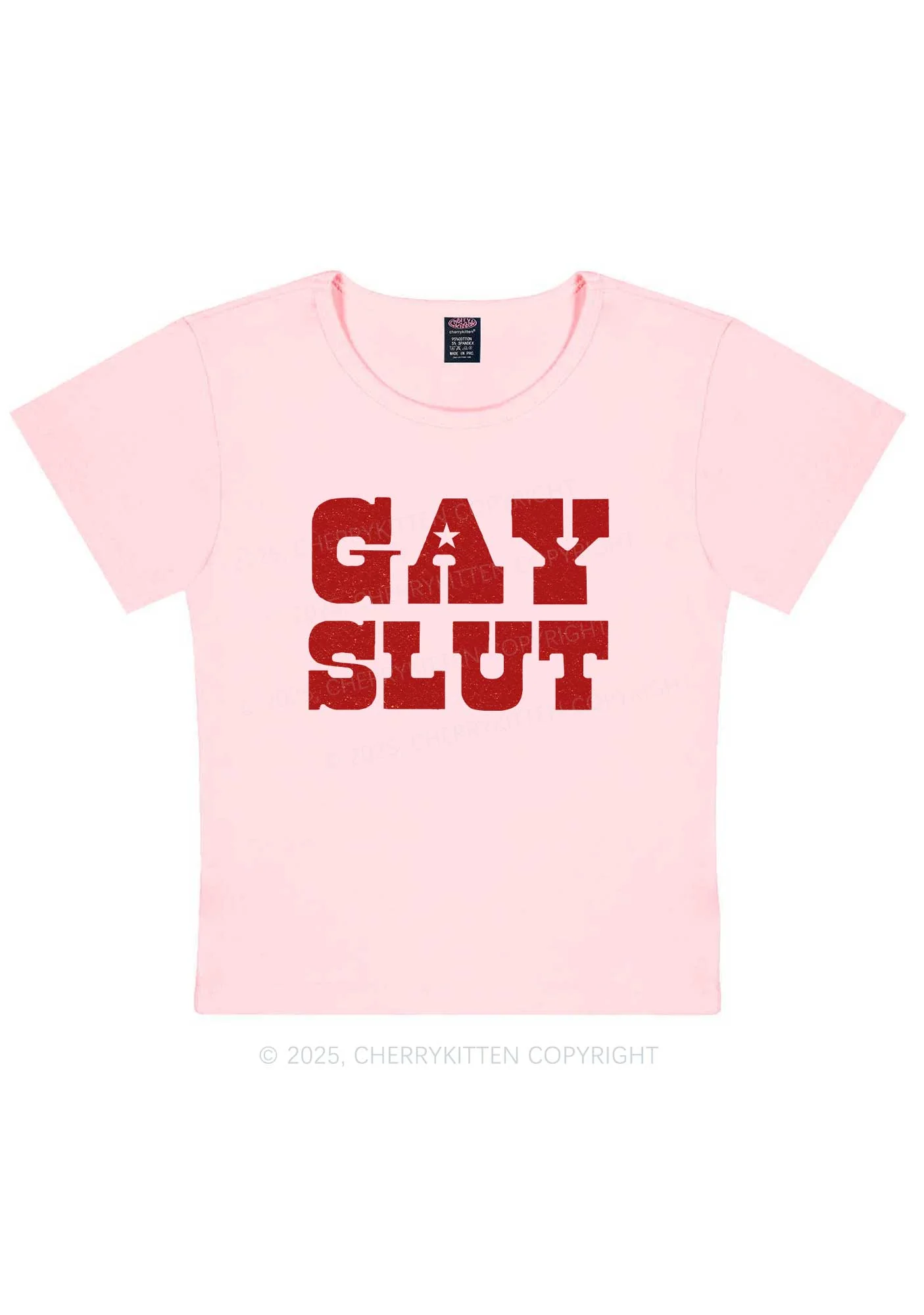 Gay Slxt Pride Y2K Baby Tee Cherrykitten - Image 13
