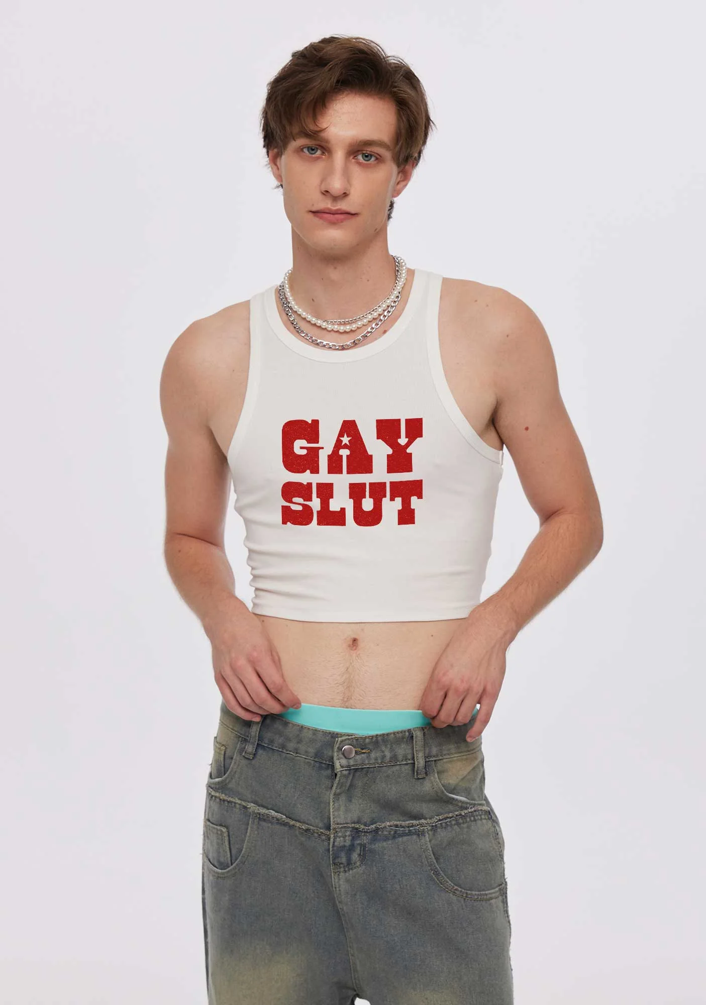 Gay Slxt Pride Y2K Crop Tank Top Cherrykitten - Image 2