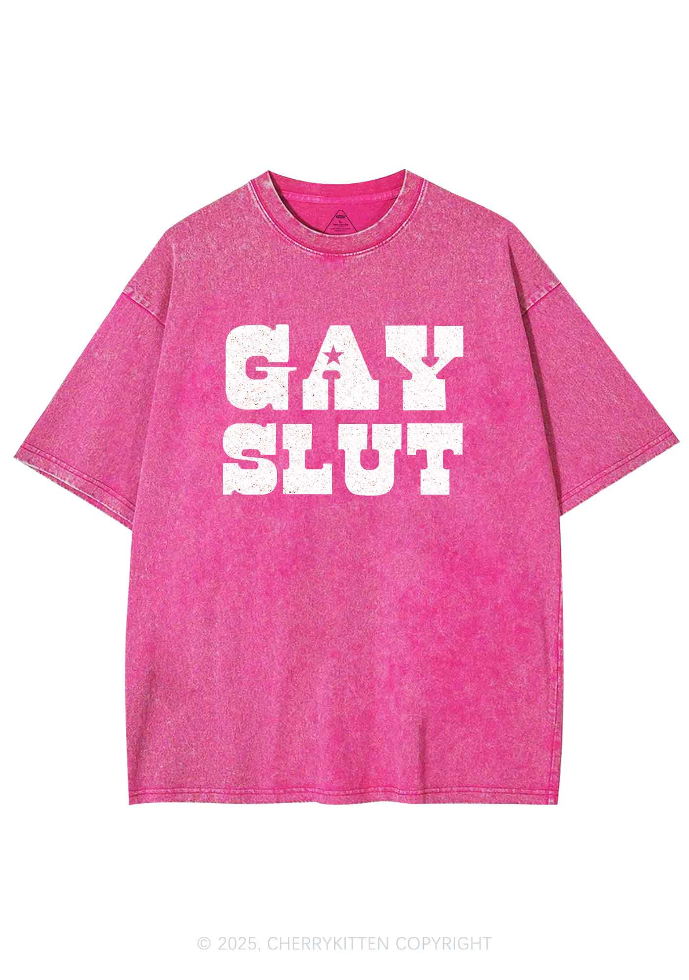 Gay Slxt Pride Y2K Shirts Washed Tee Cherrykitten - Image 4
