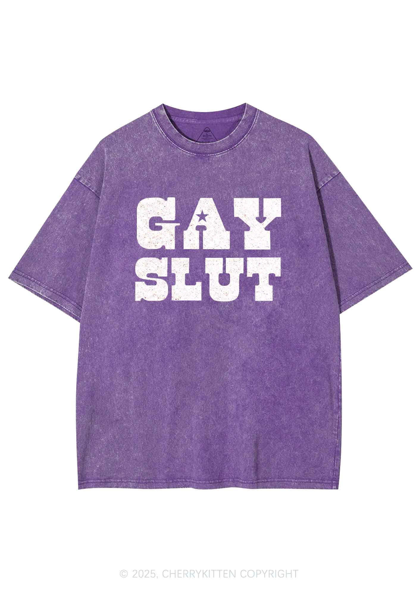 Gay Slxt Pride Y2K Shirts Washed Tee Cherrykitten - Image 5