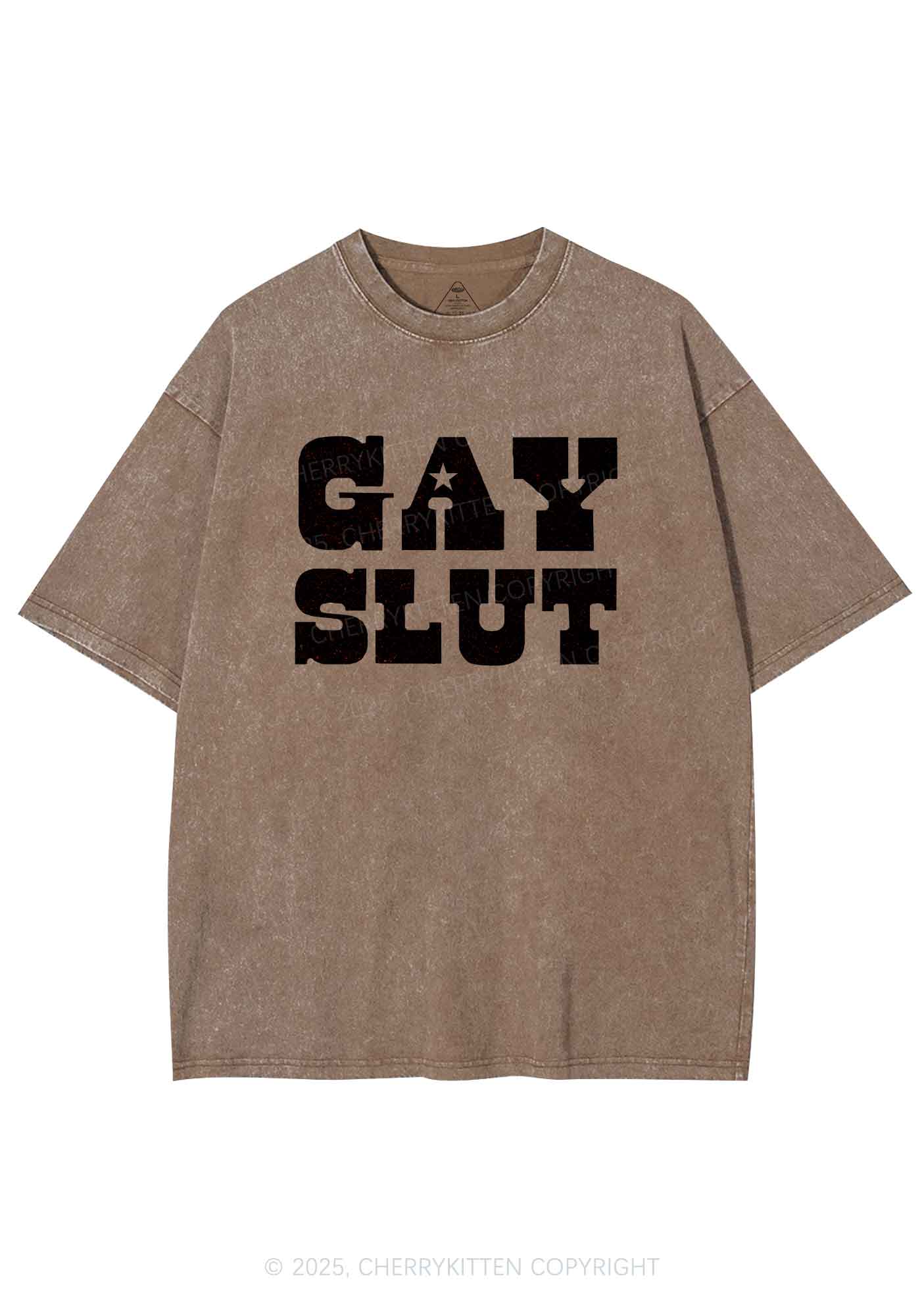 Gay Slxt Pride Y2K Shirts Washed Tee Cherrykitten - Image 7