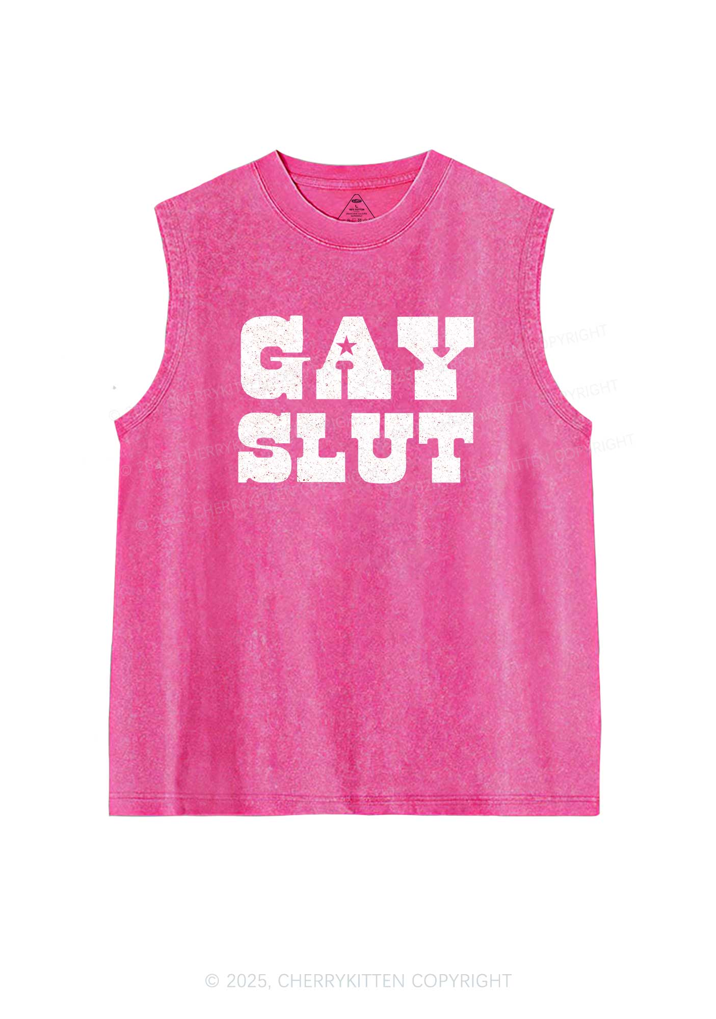 Gay Slxt Pride Y2K Washed Muscle Tank Cherrykitten - Image 4