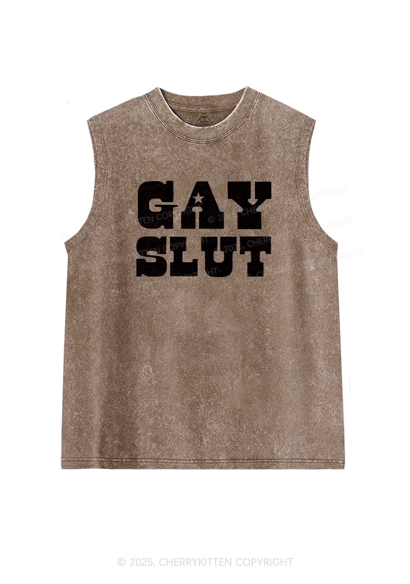 Gay Slxt Pride Y2K Washed Muscle Tank Cherrykitten - Image 6