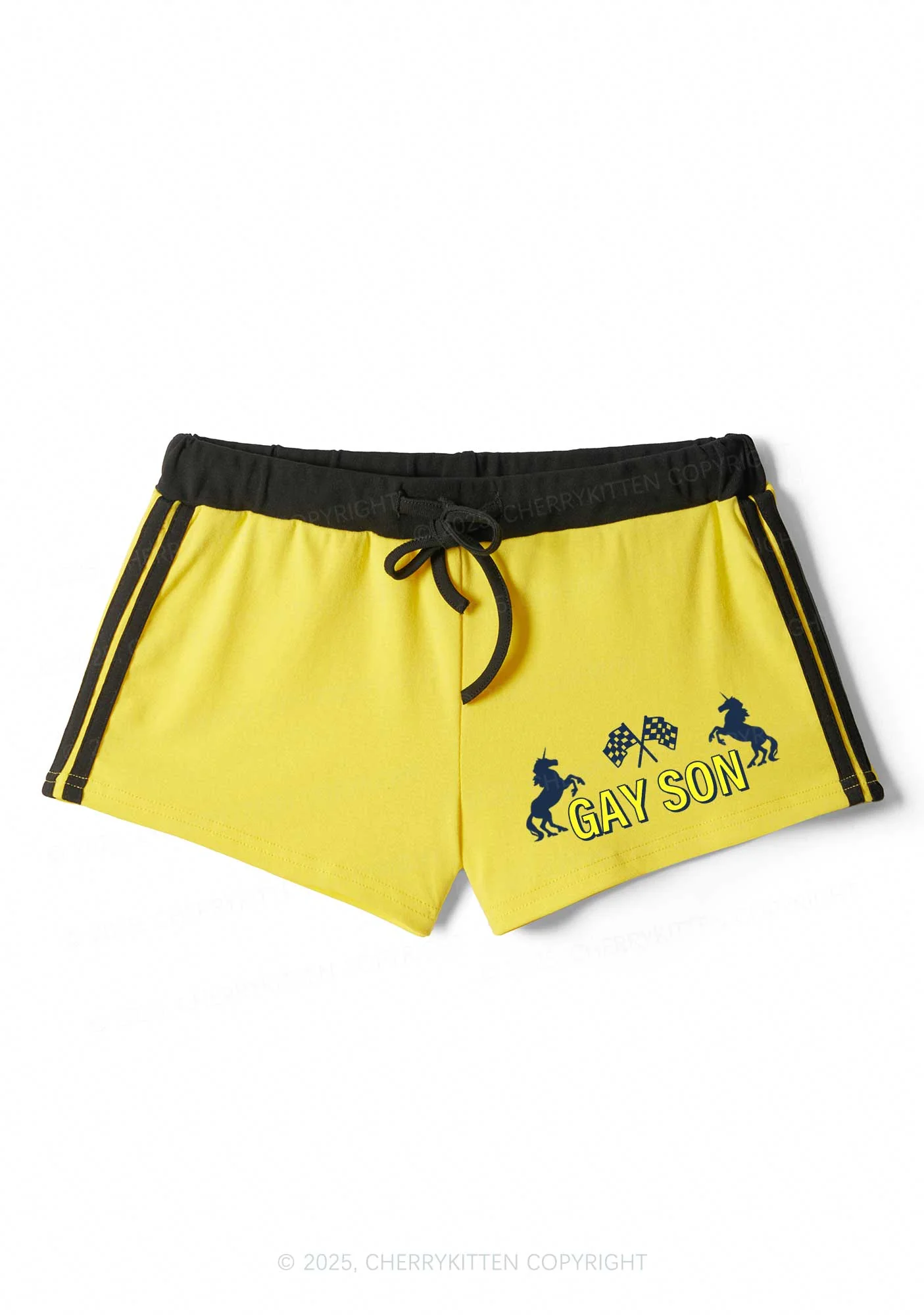 Gay Son Pride Y2K Drawstring Mini Shorts Cherrykitten - Image 2