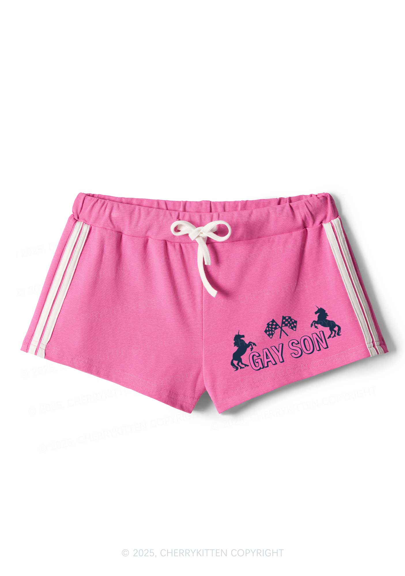 Gay Son Pride Y2K Drawstring Mini Shorts Cherrykitten - Image 3