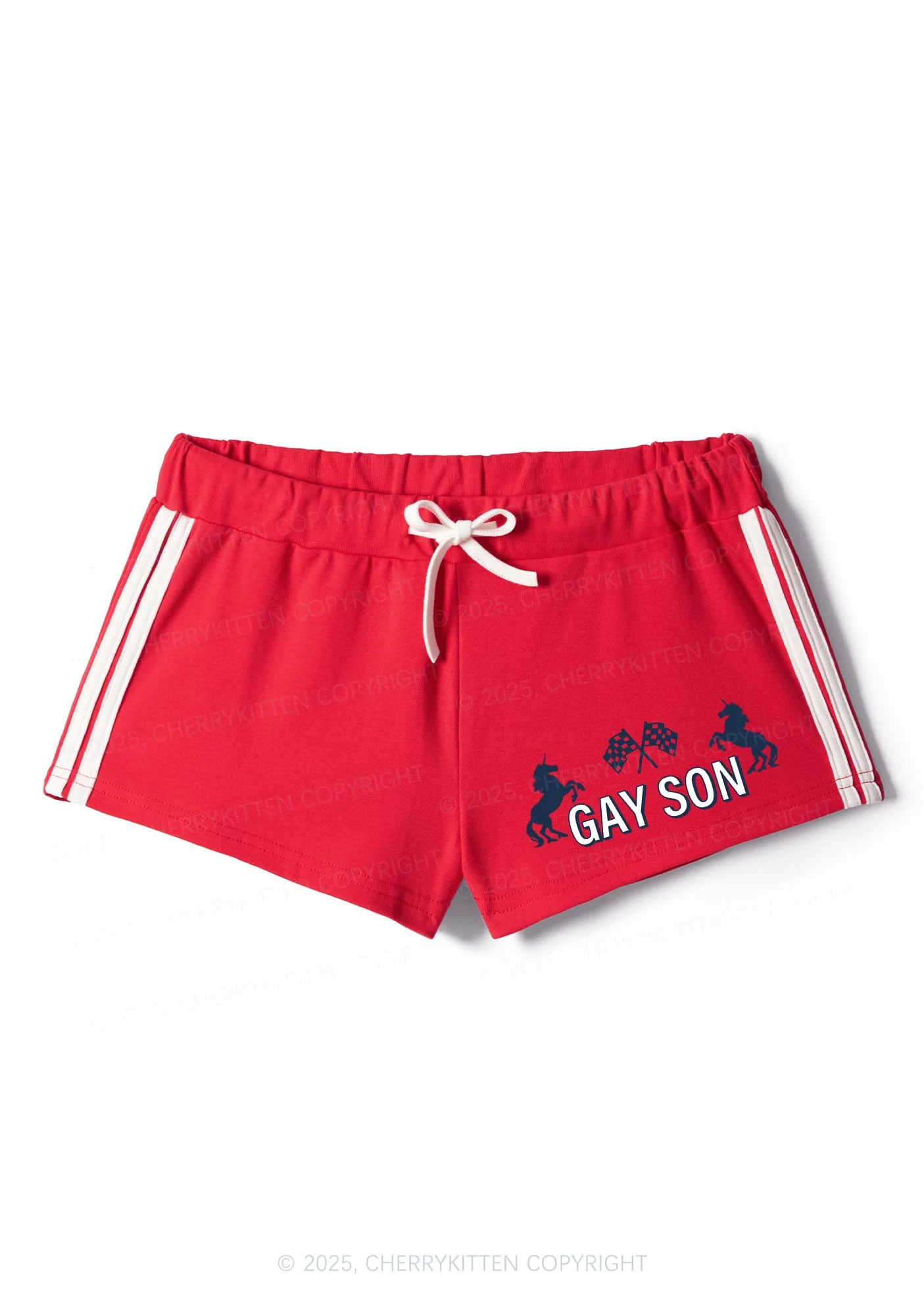 Gay Son Pride Y2K Drawstring Mini Shorts Cherrykitten - Image 4