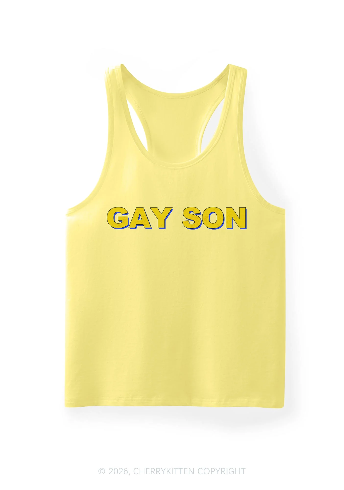Gay Son Pride Y2K Men Racerback Tank Top Cherrykitten - Image 10