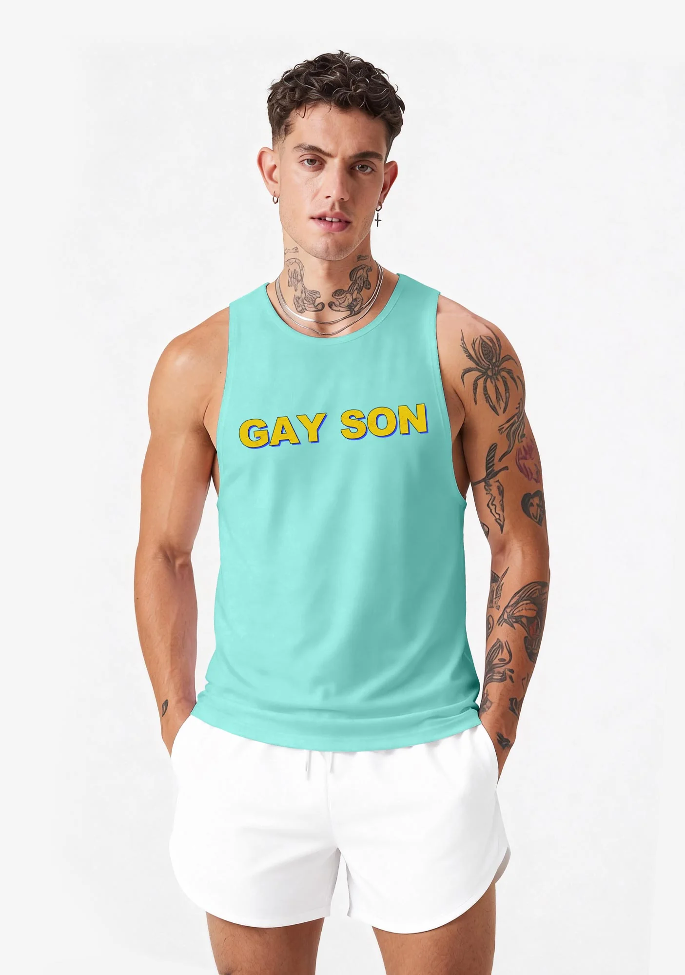 Gay Son Pride Y2K Men Racerback Tank Top Cherrykitten - Image 2