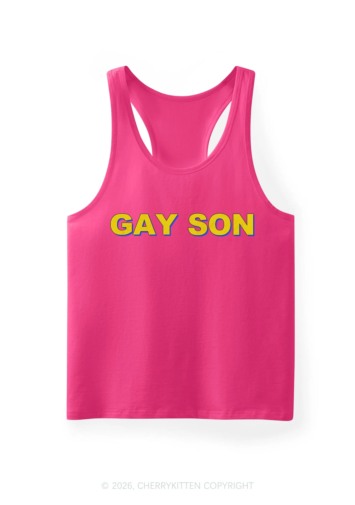 Gay Son Pride Y2K Men Racerback Tank Top Cherrykitten - Image 3