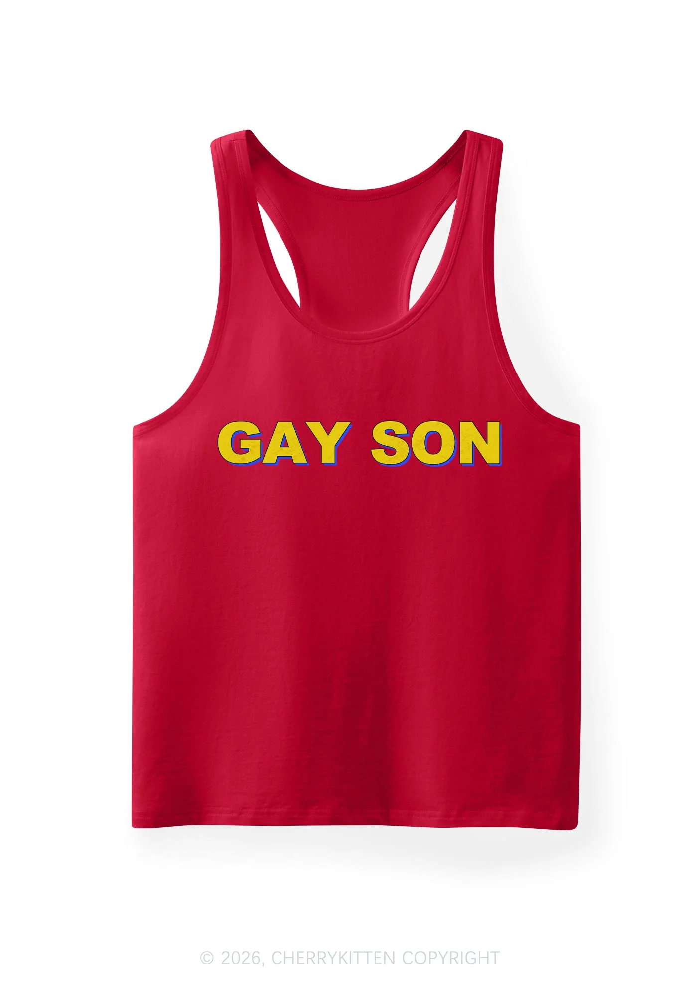 Gay Son Pride Y2K Men Racerback Tank Top Cherrykitten - Image 4