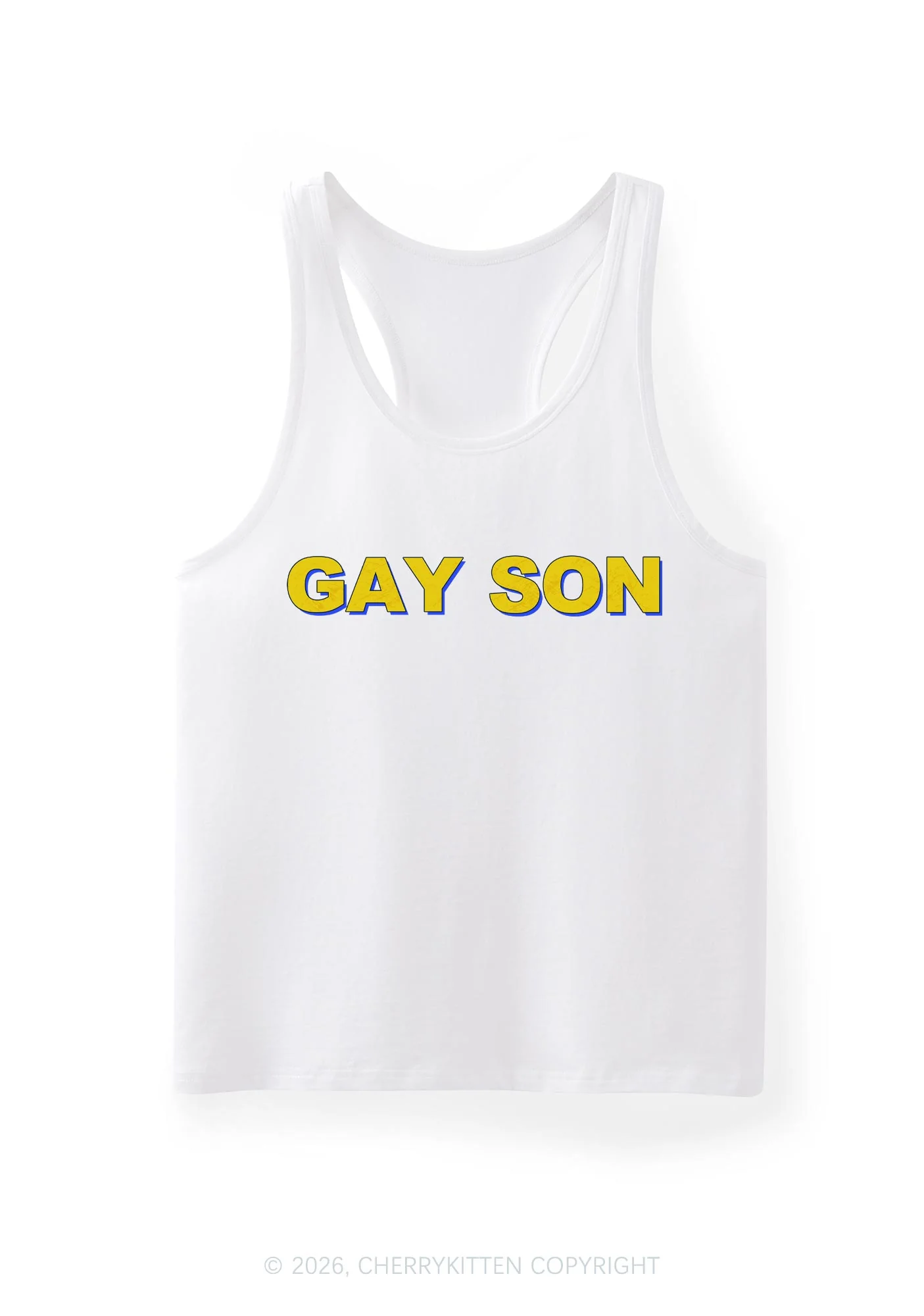 Gay Son Pride Y2K Men Racerback Tank Top Cherrykitten - Image 5