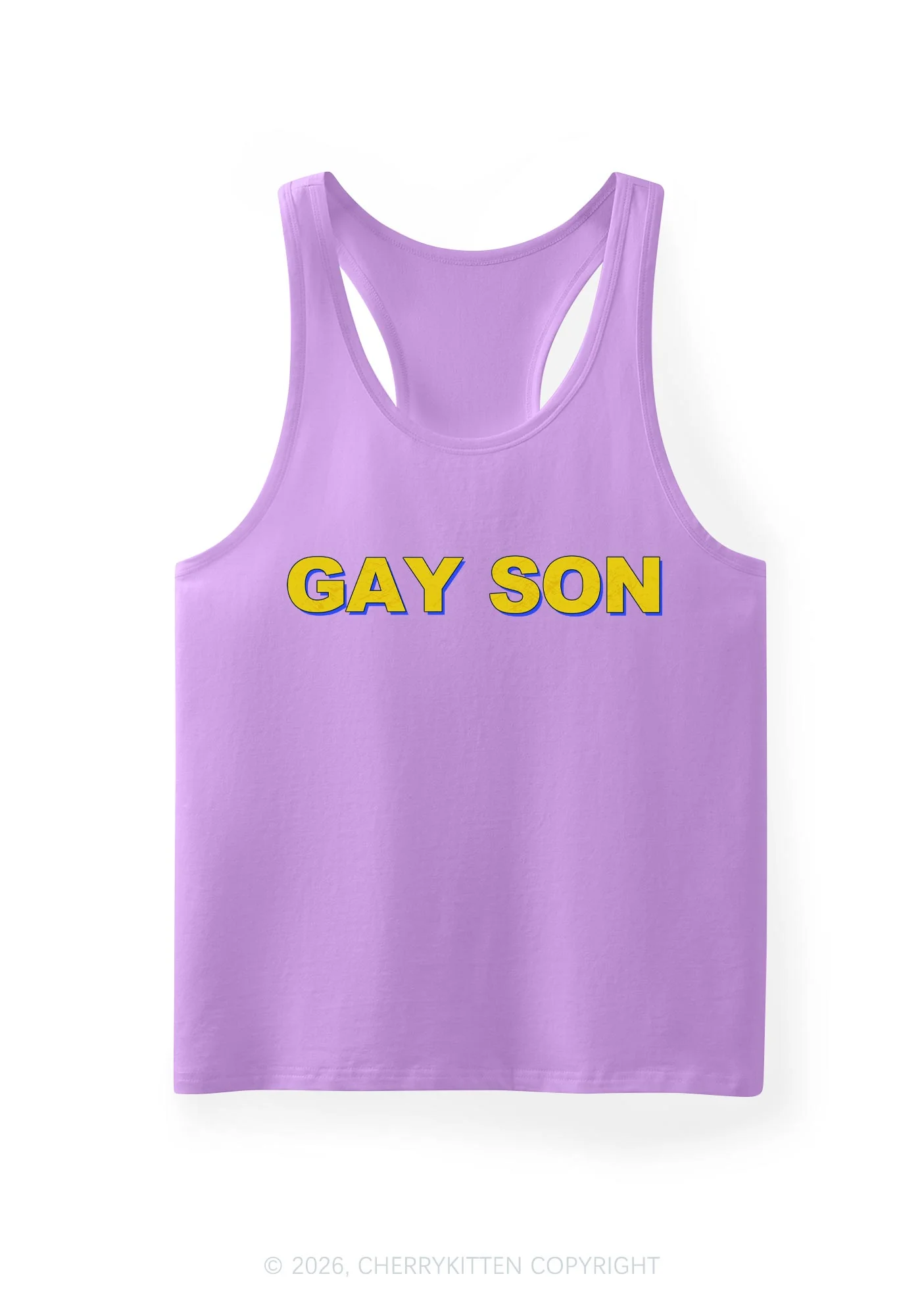 Gay Son Pride Y2K Men Racerback Tank Top Cherrykitten - Image 9