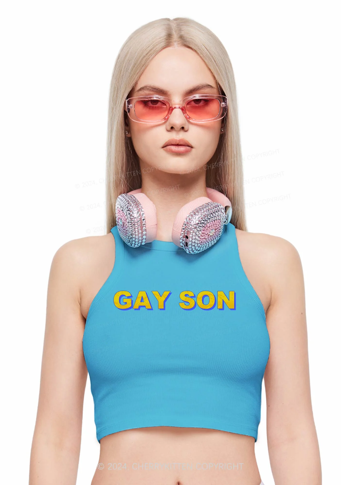 Gay Son Y2K Crop Tank Top Cherrykitten - Image 2