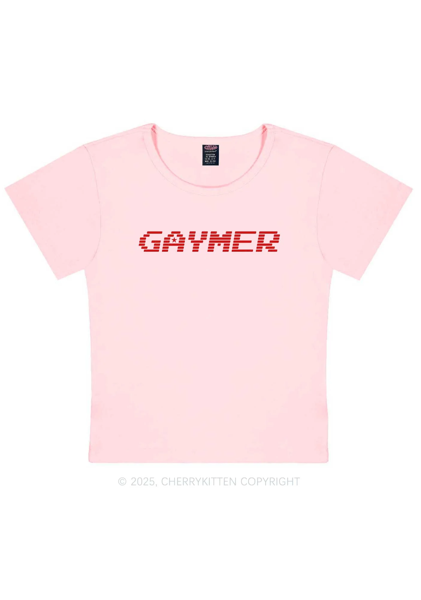 Gaymer Pride Y2K Baby Tee Cherrykitten - Image 10