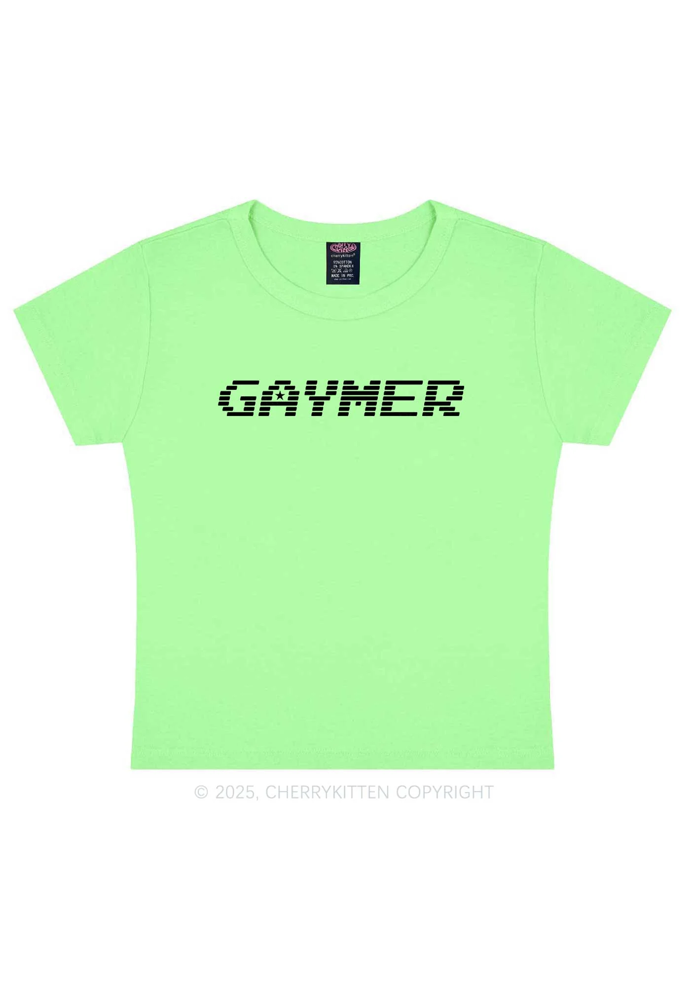 Gaymer Pride Y2K Baby Tee Cherrykitten - Image 12