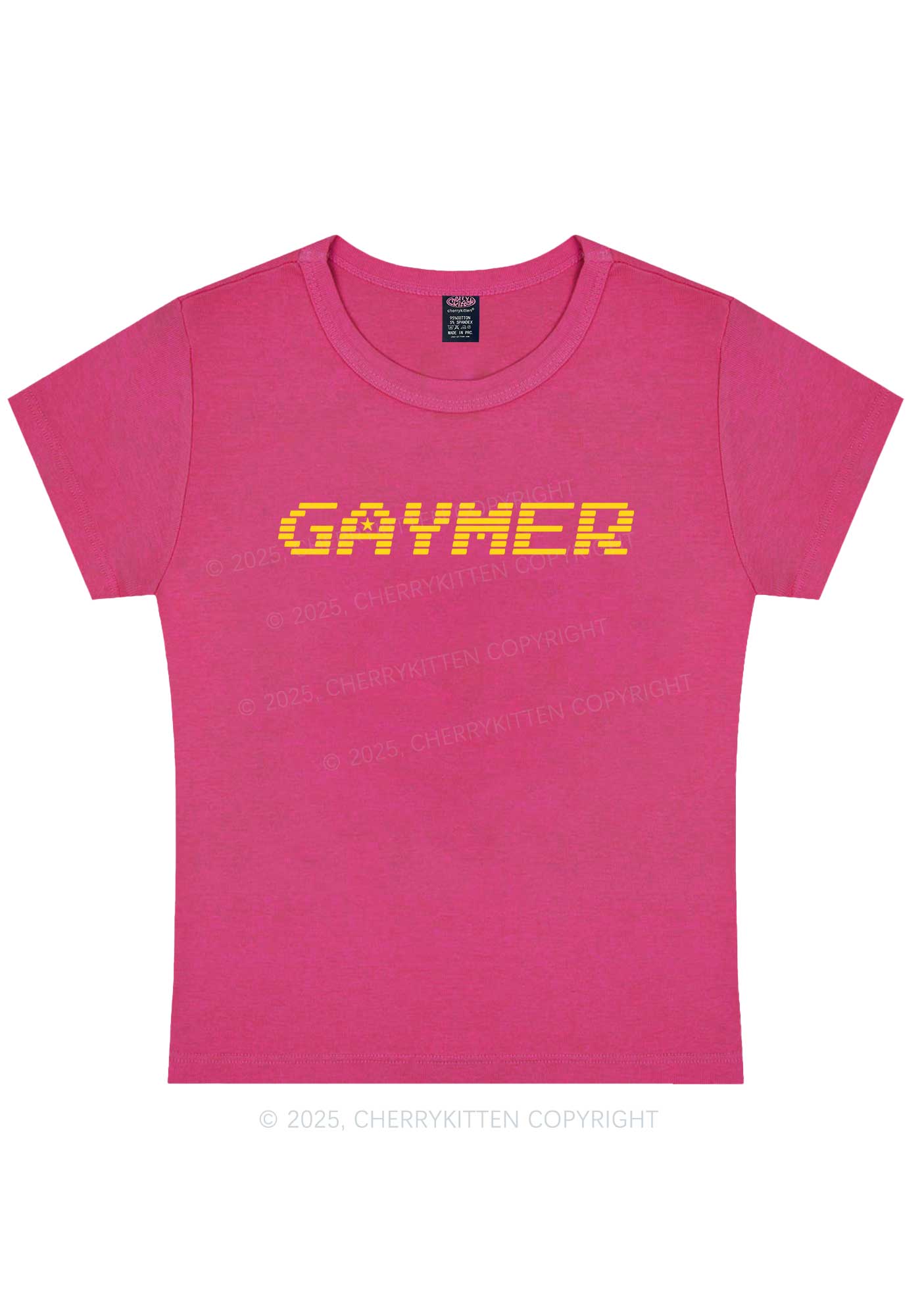 Gaymer Pride Y2K Baby Tee Cherrykitten - Image 8