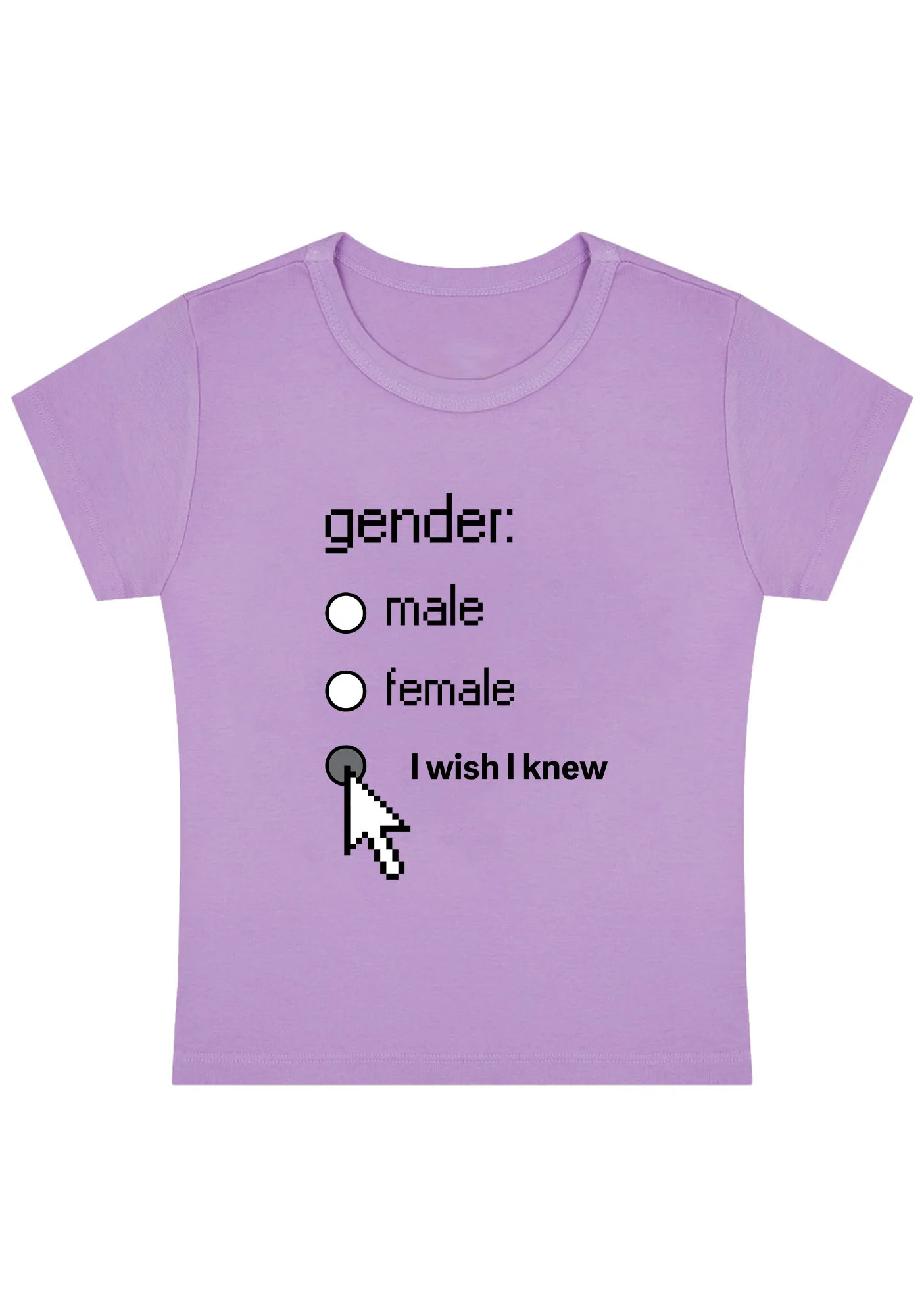 Gender Male Female I Wish I Knew Y2K Baby Tee - Image 3