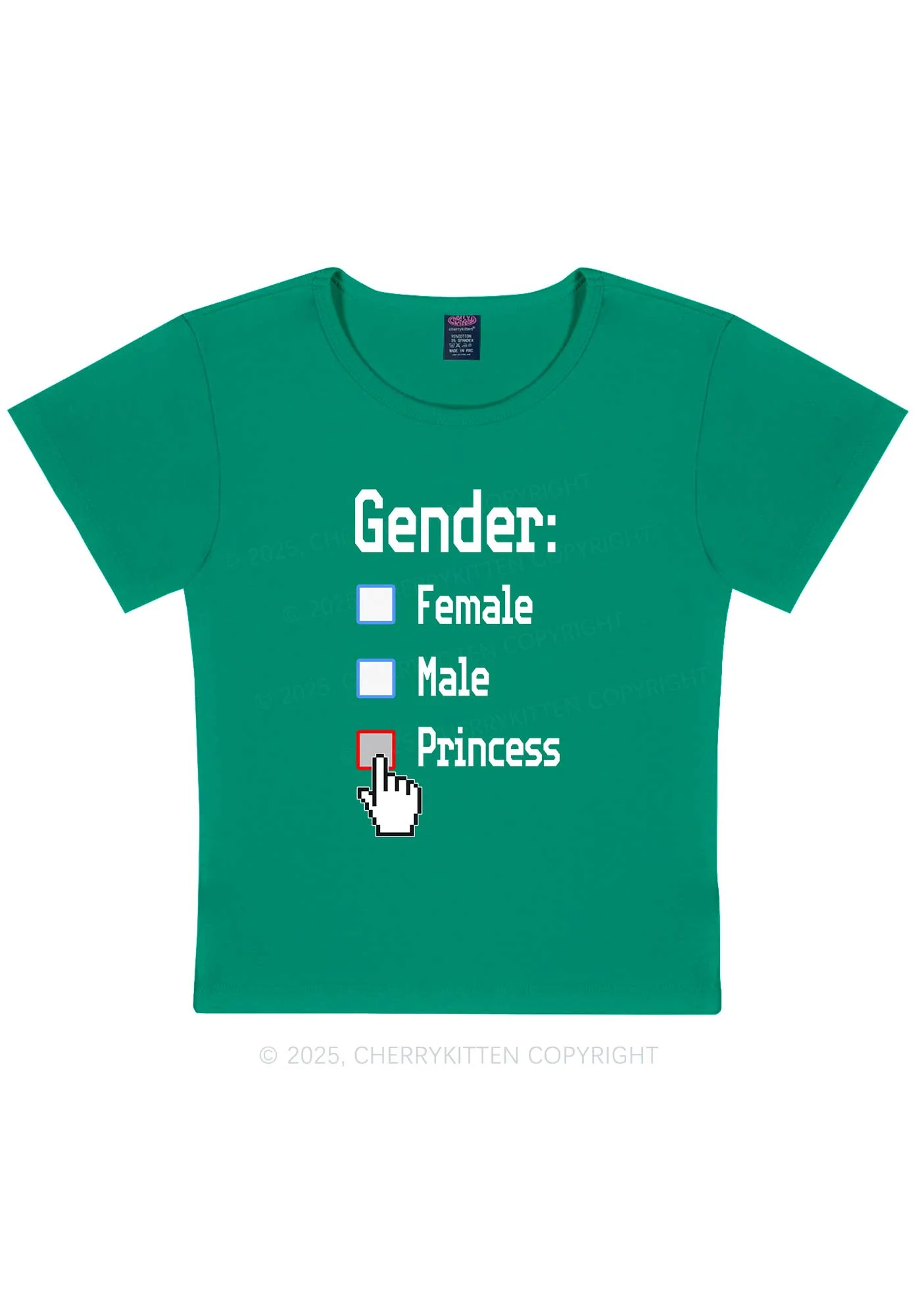 Gender Princess Pride Y2K Baby Tee Cherrykitten - Image 11