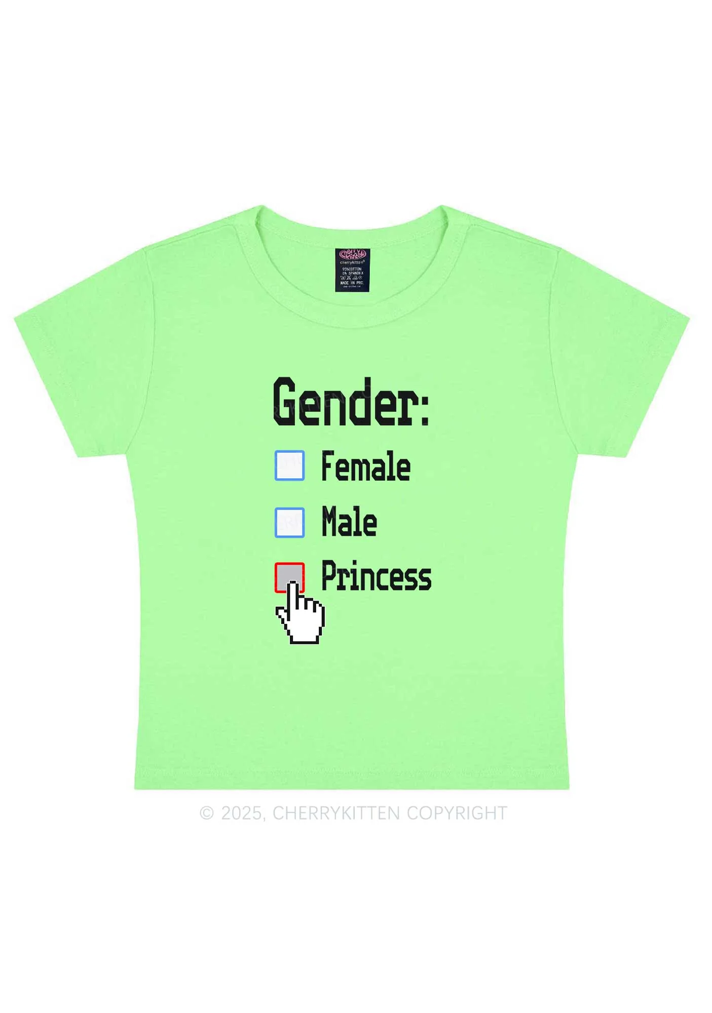 Gender Princess Pride Y2K Baby Tee Cherrykitten - Image 13