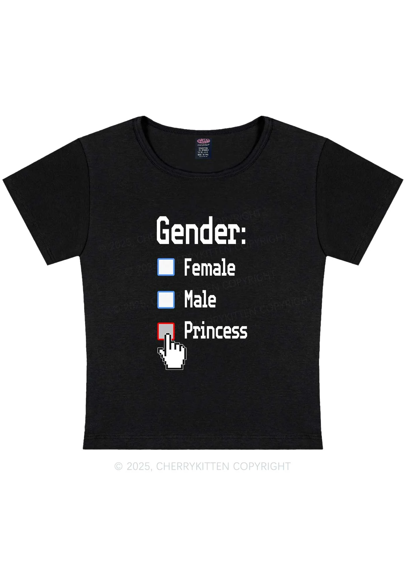 Gender Princess Pride Y2K Baby Tee Cherrykitten - Image 4