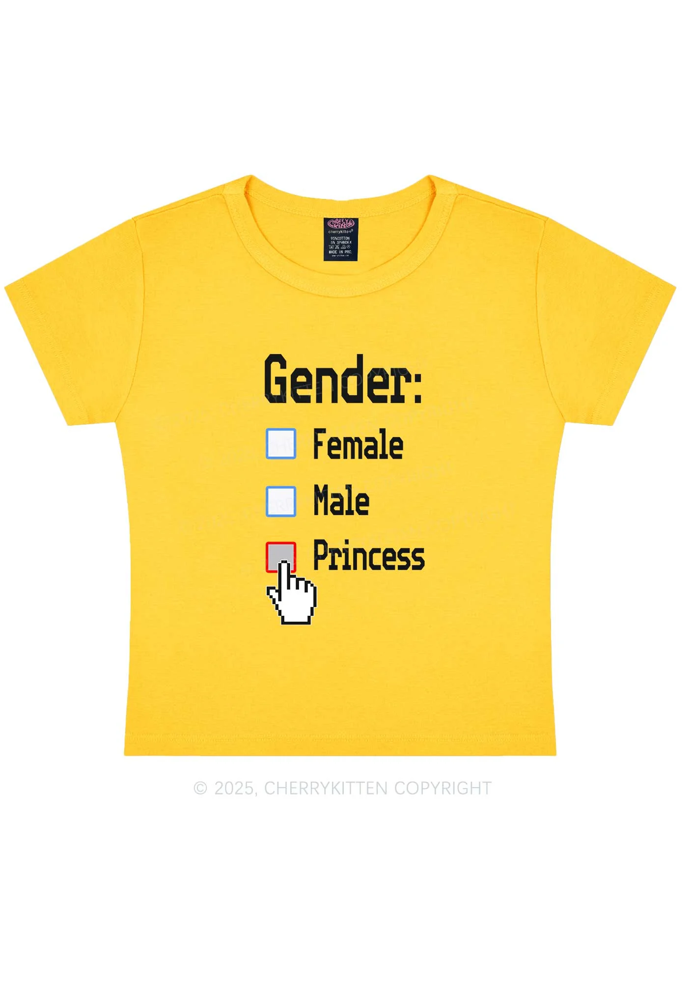 Gender Princess Pride Y2K Baby Tee Cherrykitten - Image 5