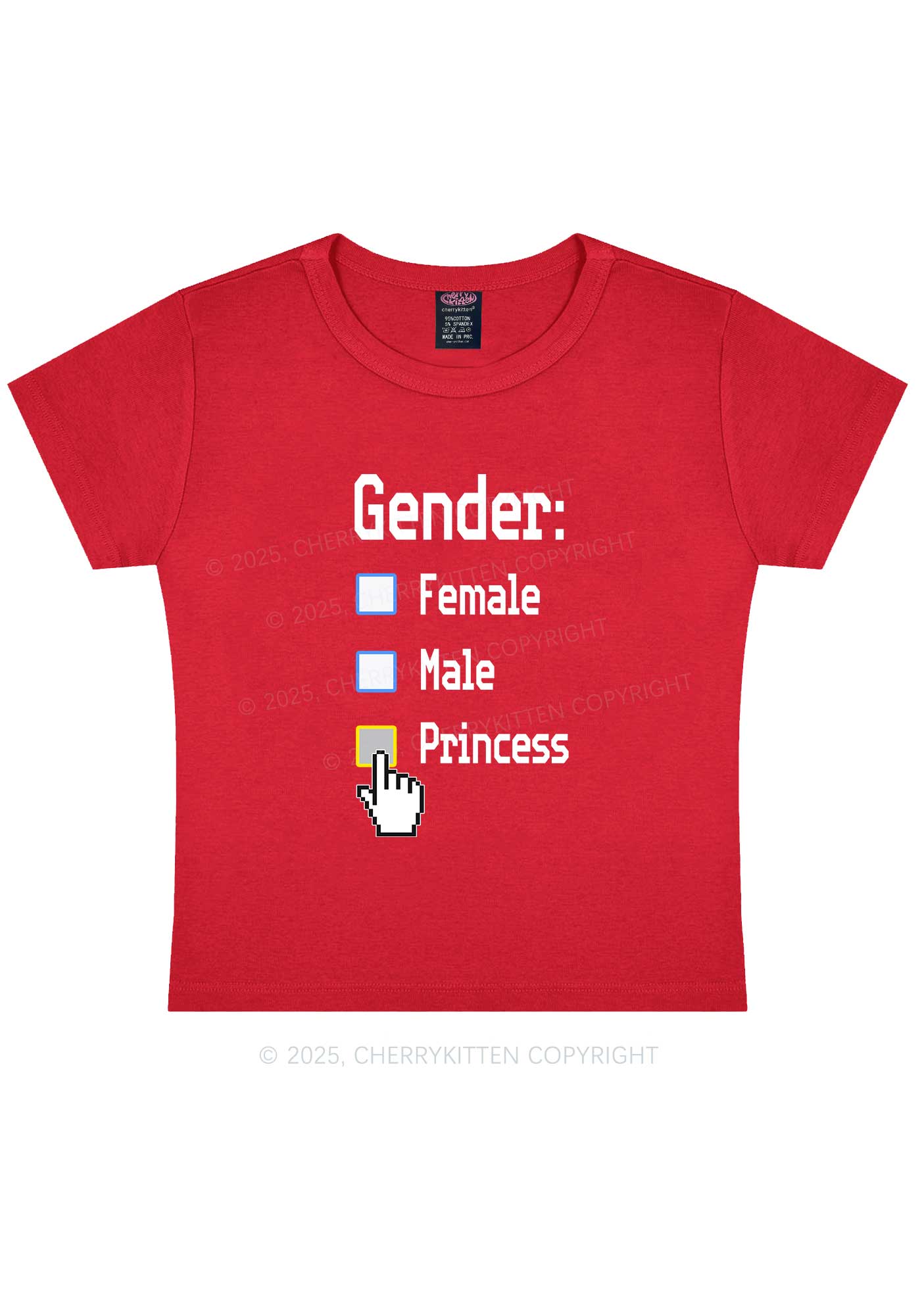 Gender Princess Pride Y2K Baby Tee Cherrykitten - Image 6