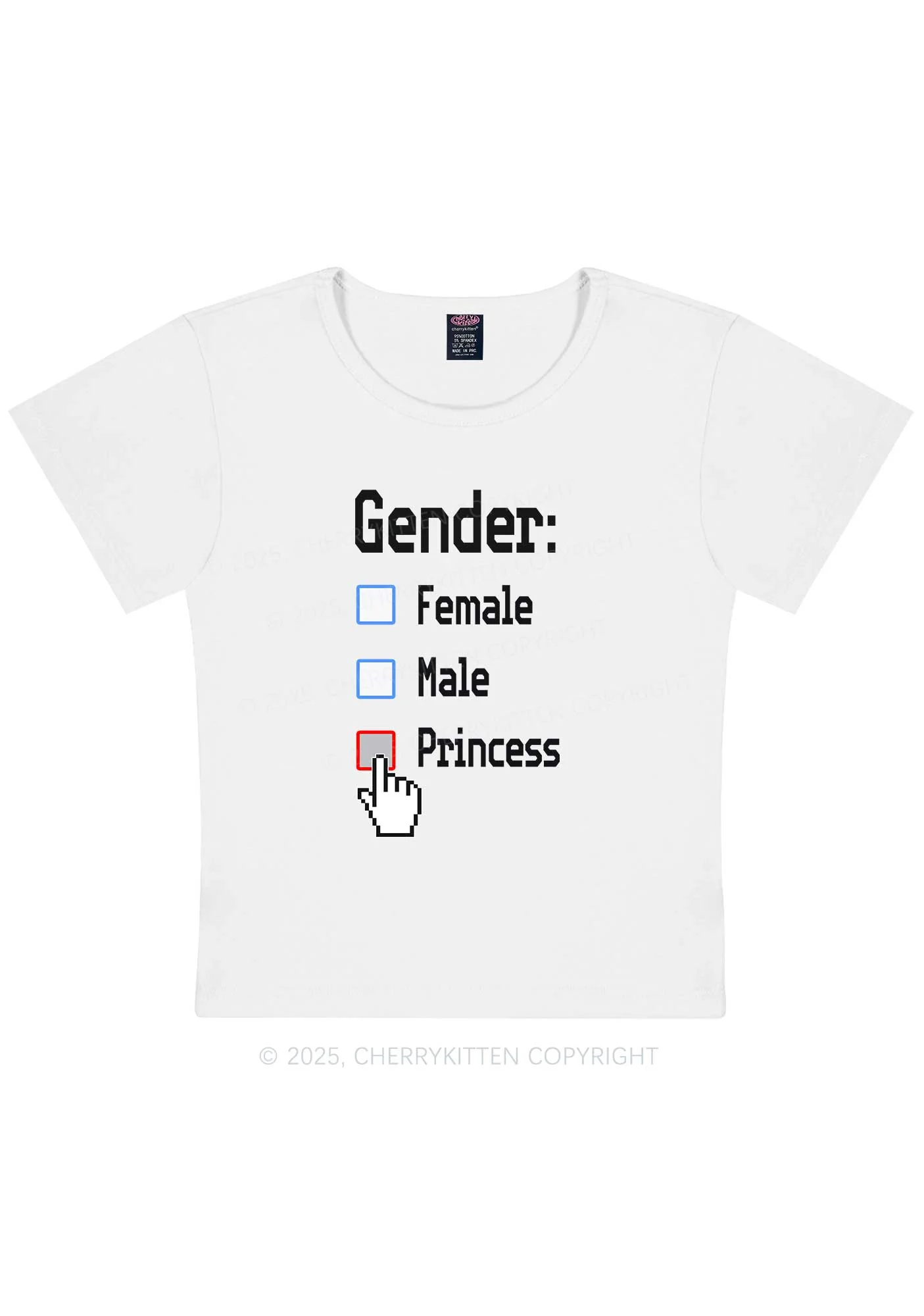 Gender Princess Pride Y2K Baby Tee Cherrykitten - Image 7