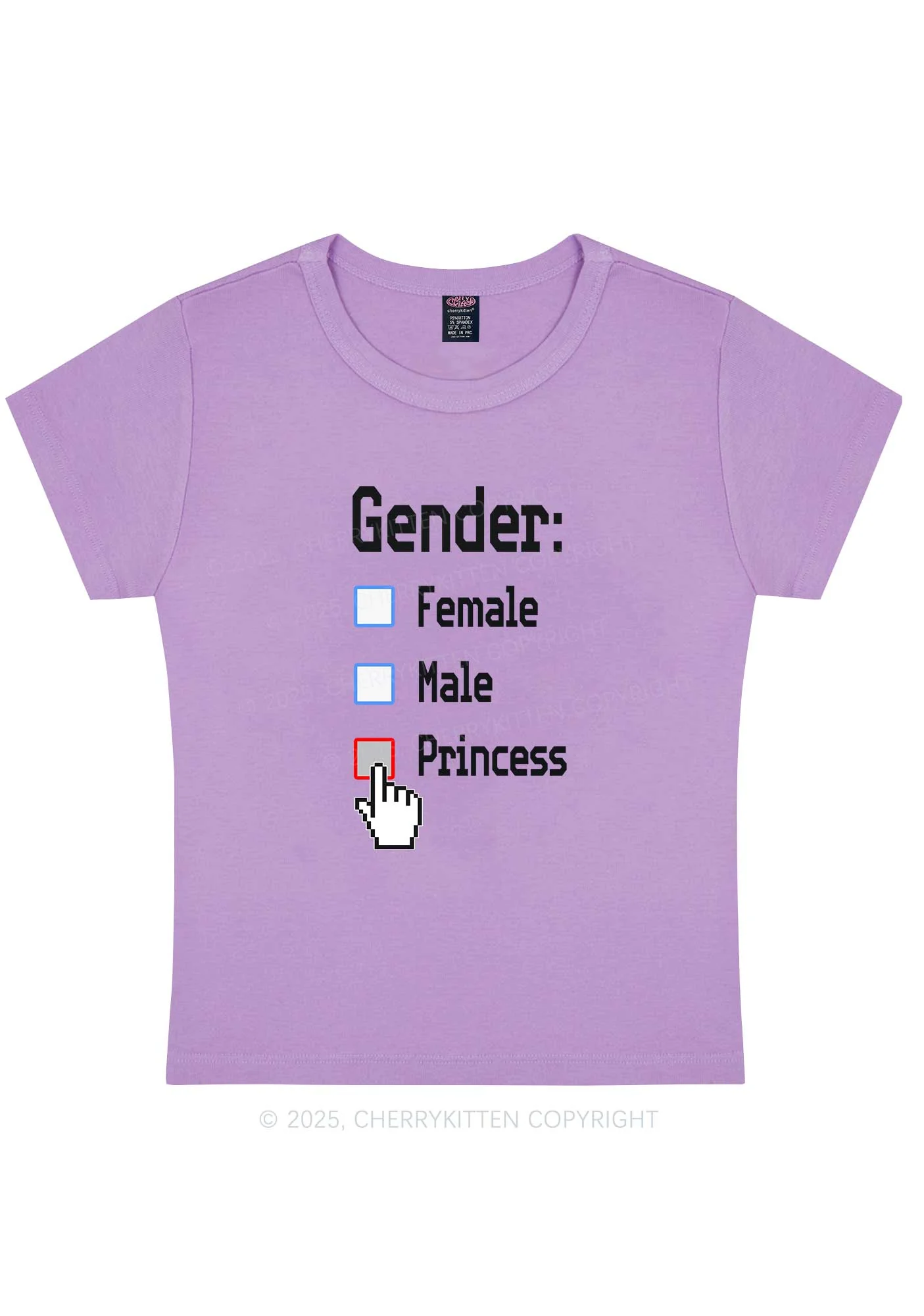Gender Princess Pride Y2K Baby Tee Cherrykitten - Image 8
