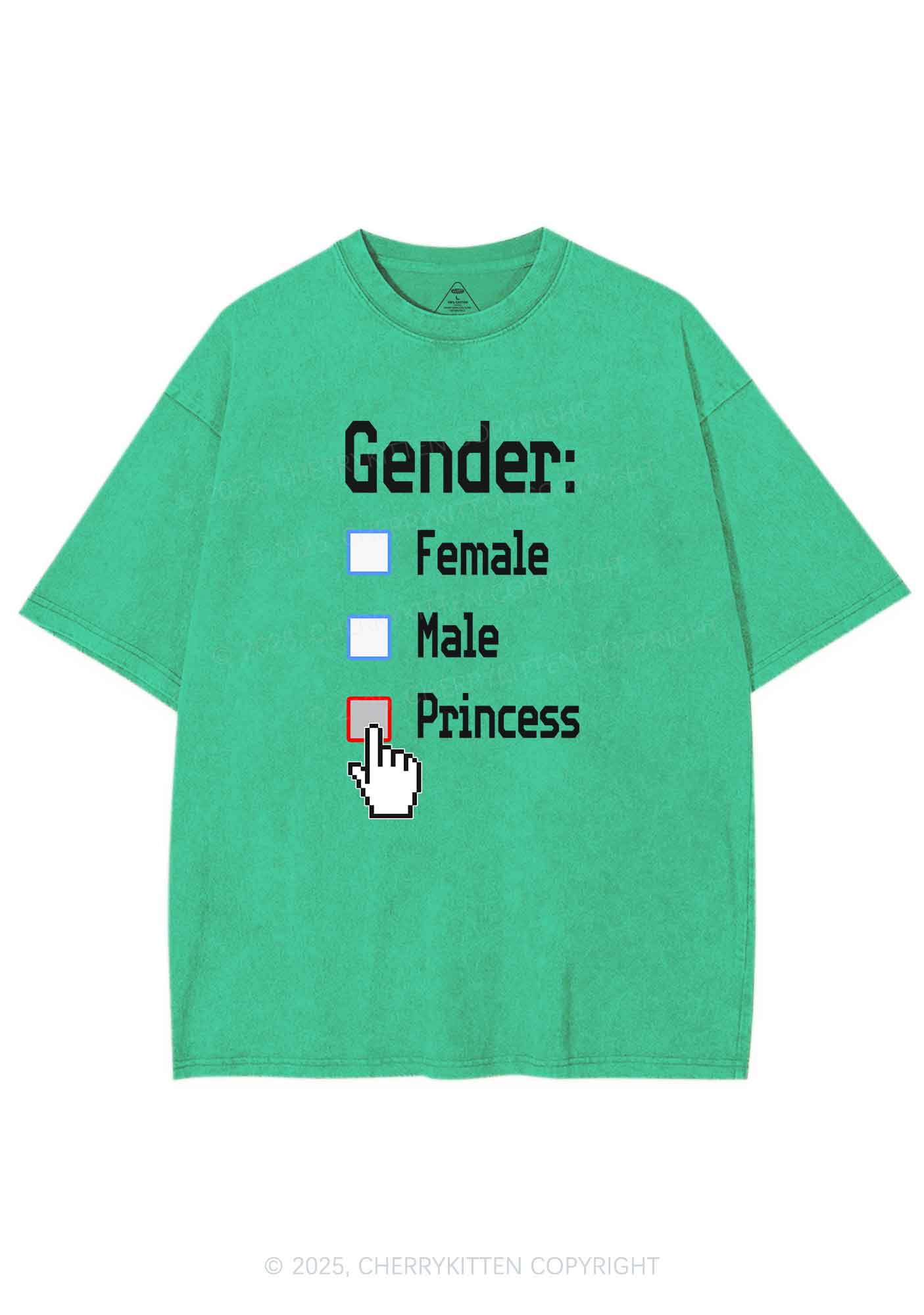 Gender Princess Pride Y2K Shirts Washed Tee Cherrykitten - Image 6