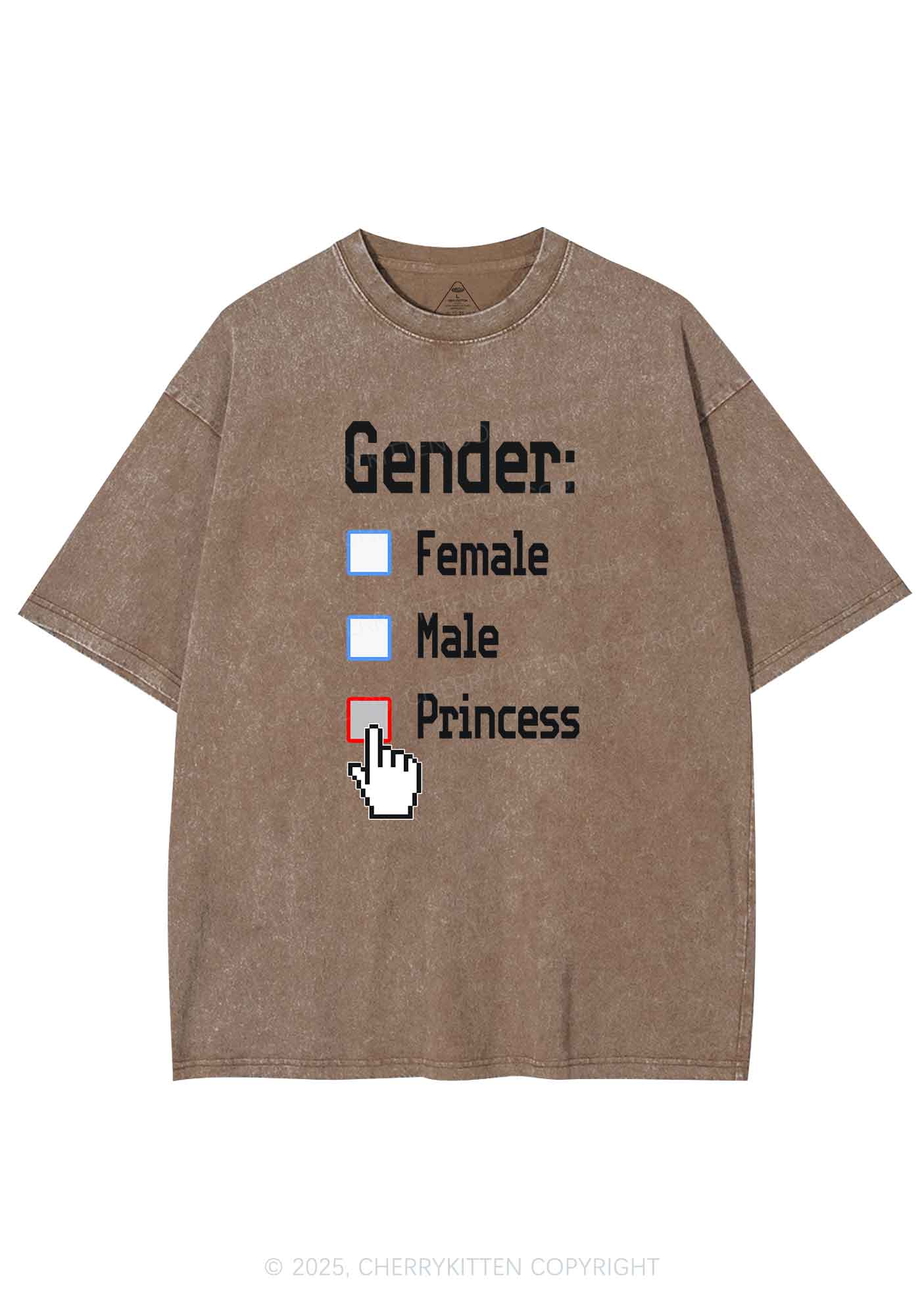 Gender Princess Pride Y2K Shirts Washed Tee Cherrykitten - Image 7