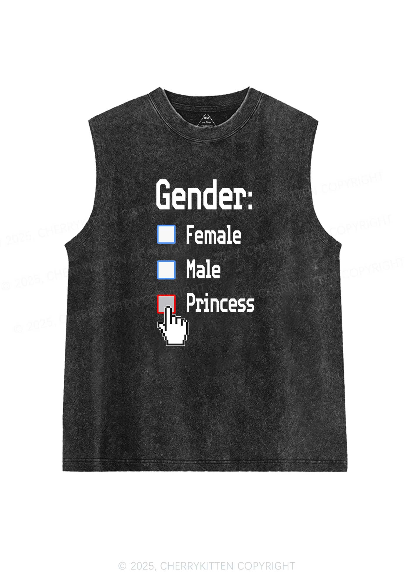 Gender Princess Pride Y2K Washed Muscle Tank Cherrykitten - Image 3