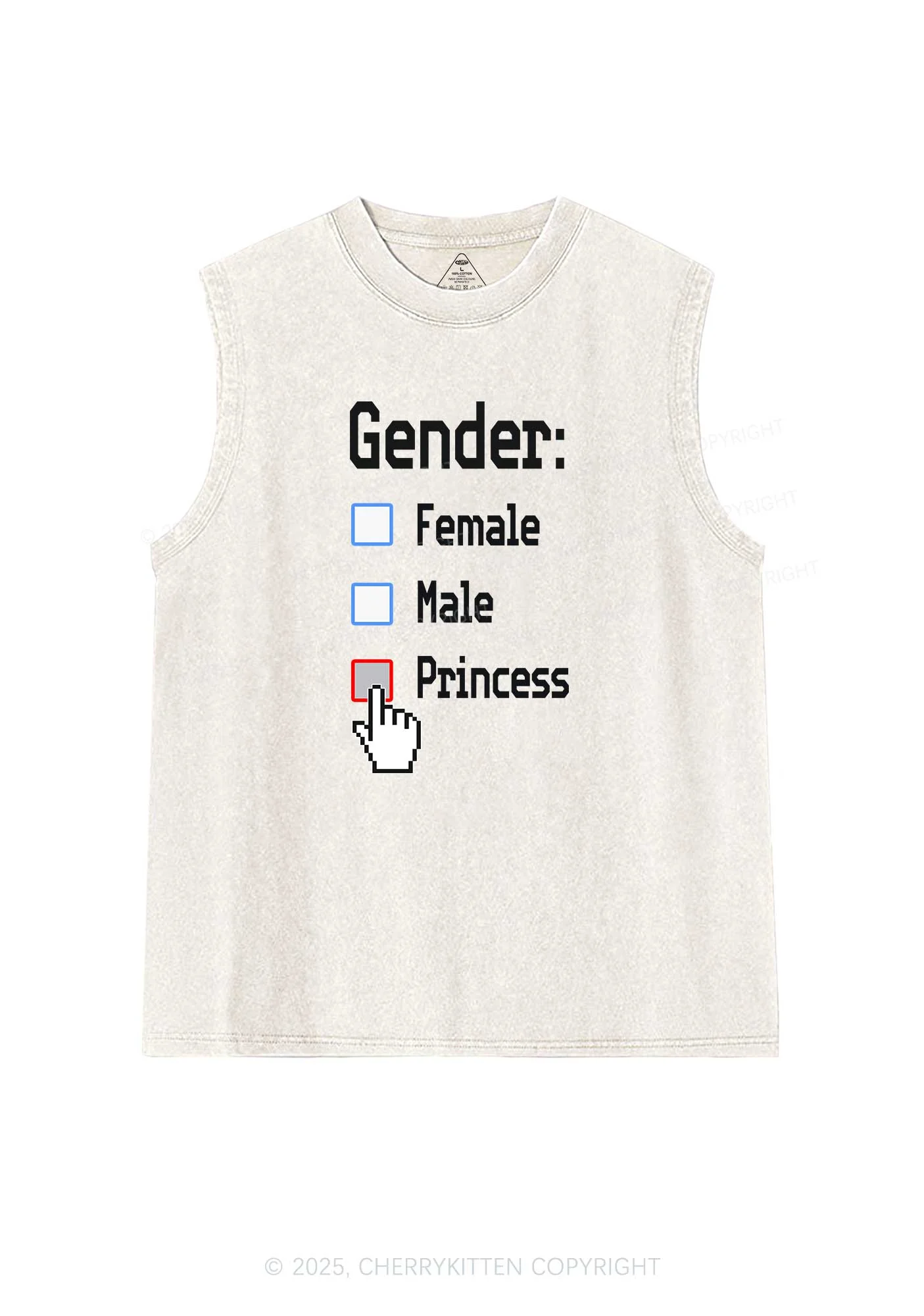 Gender Princess Pride Y2K Washed Muscle Tank Cherrykitten - Image 4