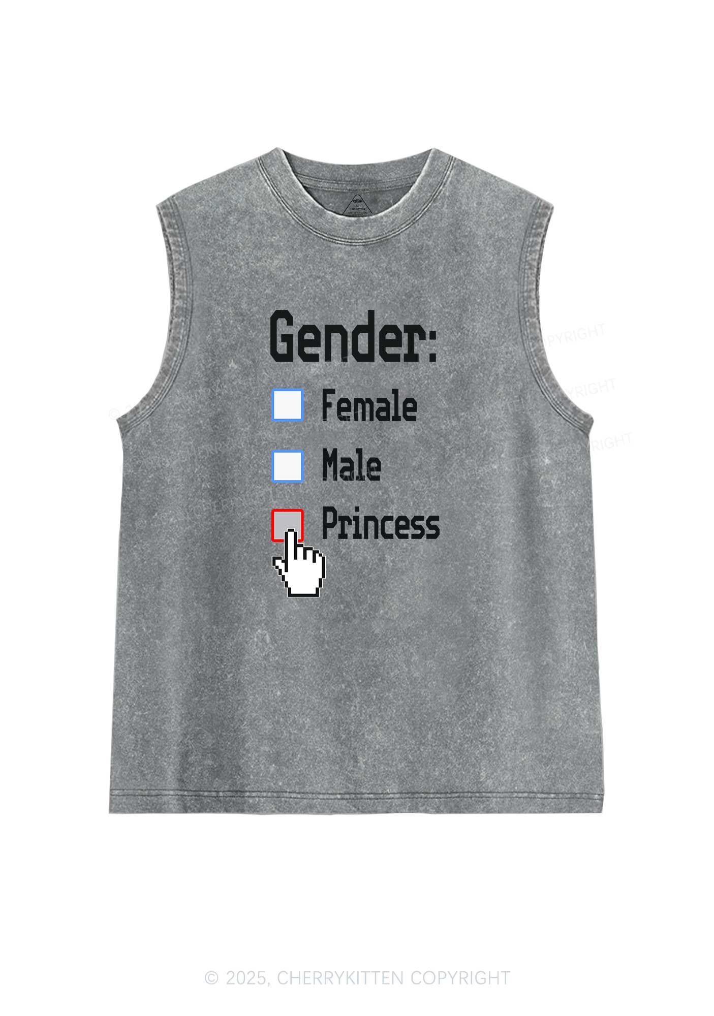 Gender Princess Pride Y2K Washed Muscle Tank Cherrykitten - Image 5