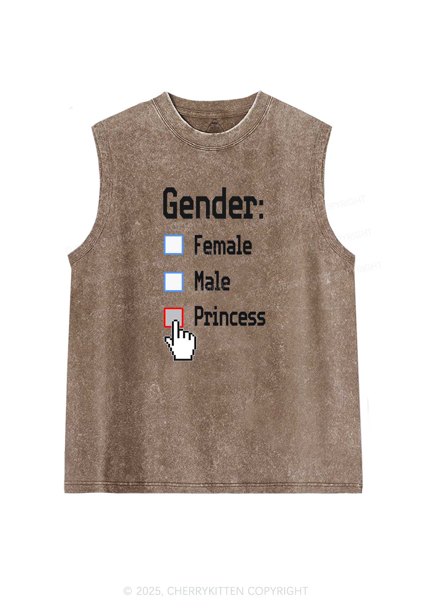 Gender Princess Pride Y2K Washed Muscle Tank Cherrykitten - Image 6