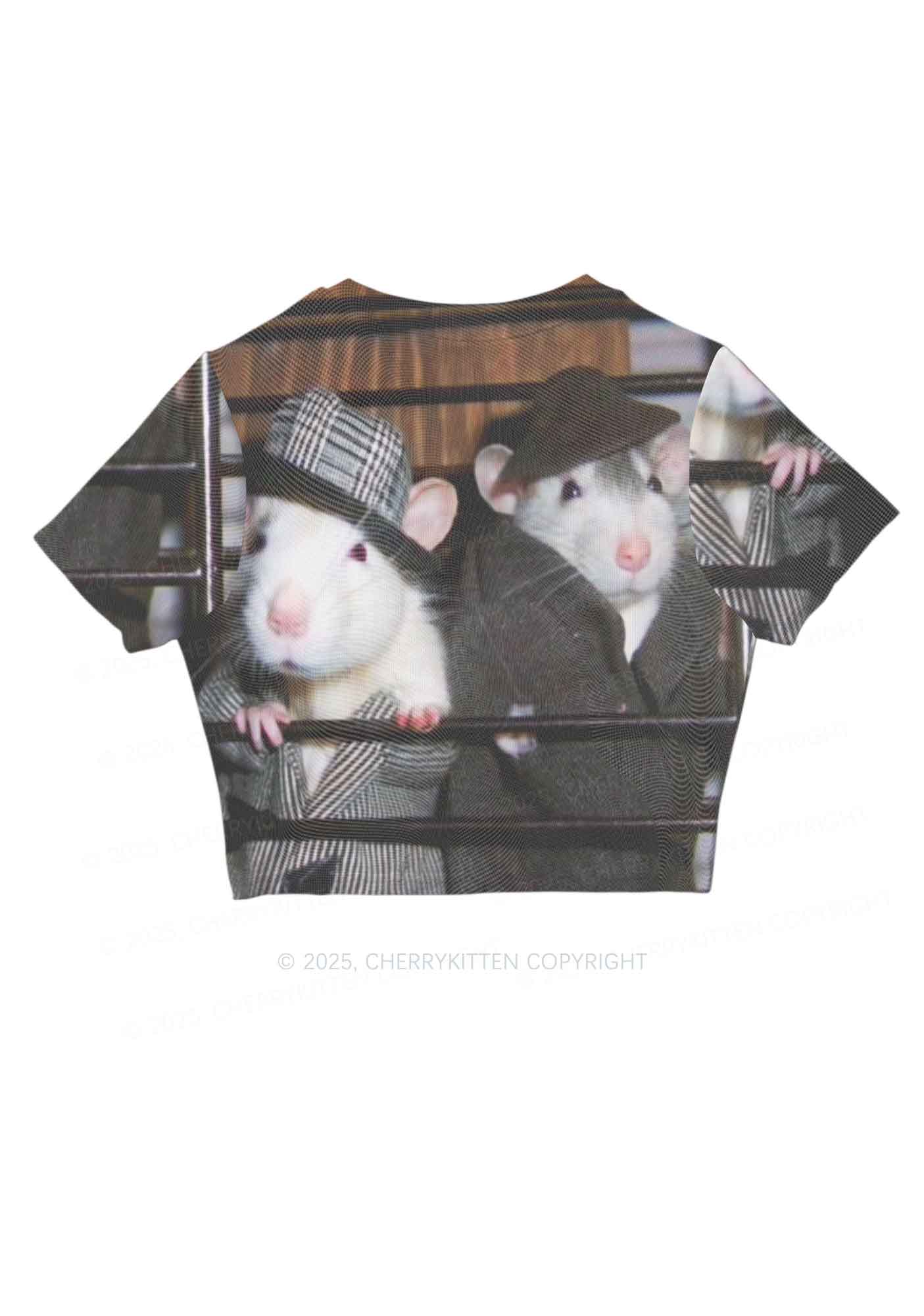 Gentlemen Rats Y2K Mesh Crop Top Cherrykitten - Image 5